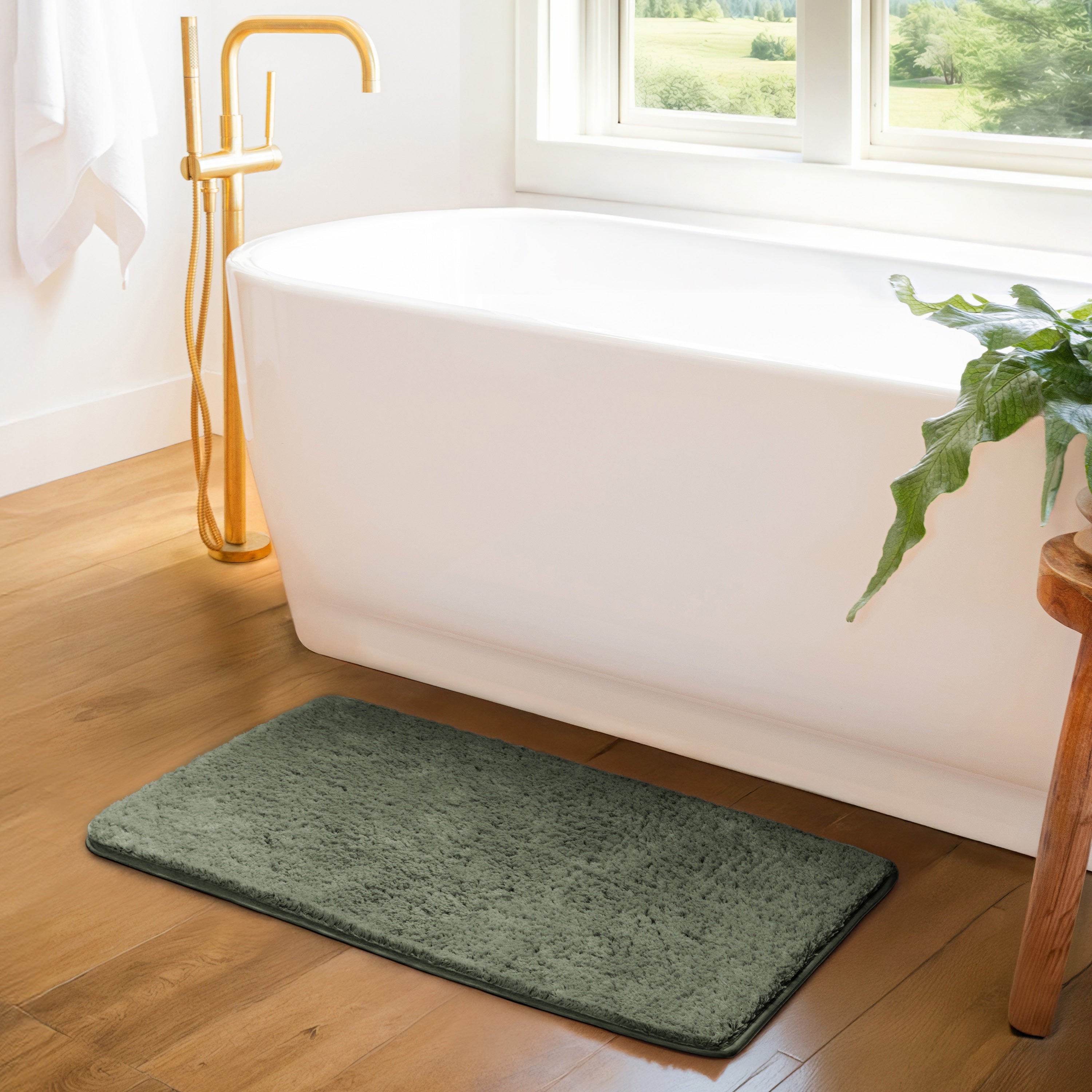 Ultra-Plush Bath Mat, Soft and Absorbent Shaggy Style with Anti-Skid Rubber Backing