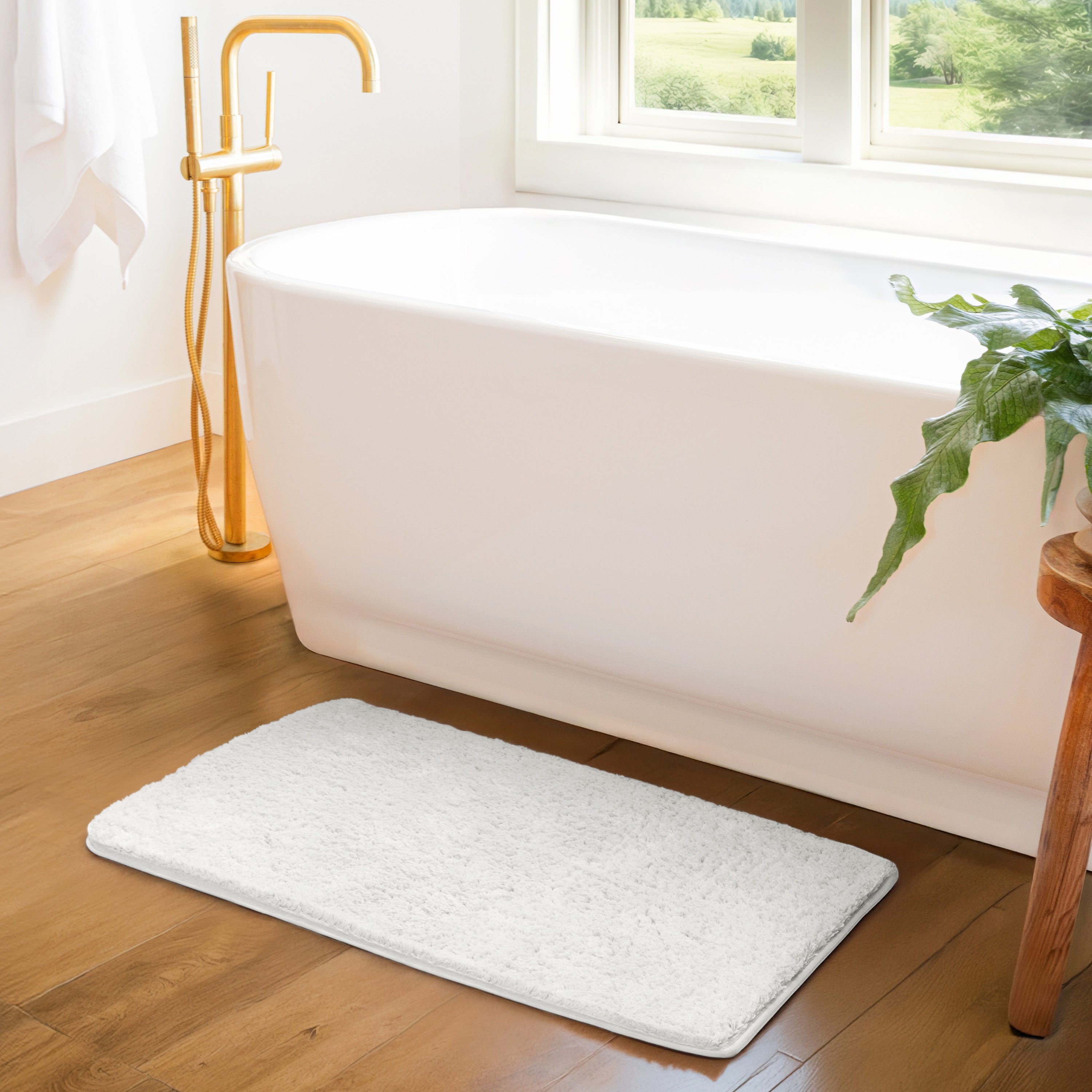 Ultra-Plush Bath Mat, Soft and Absorbent Shaggy Style with Anti-Skid Rubber Backing