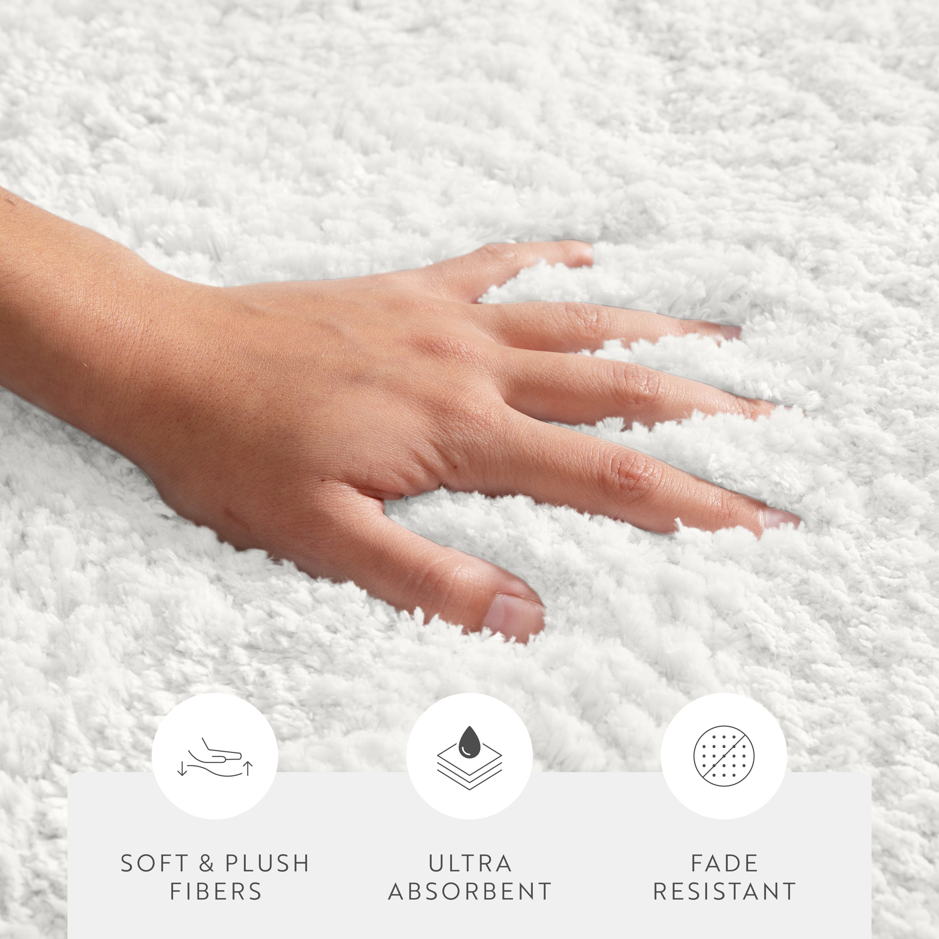 Ultra-Plush Bath Mat, Soft and Absorbent Shaggy Style with Anti-Skid Rubber Backing