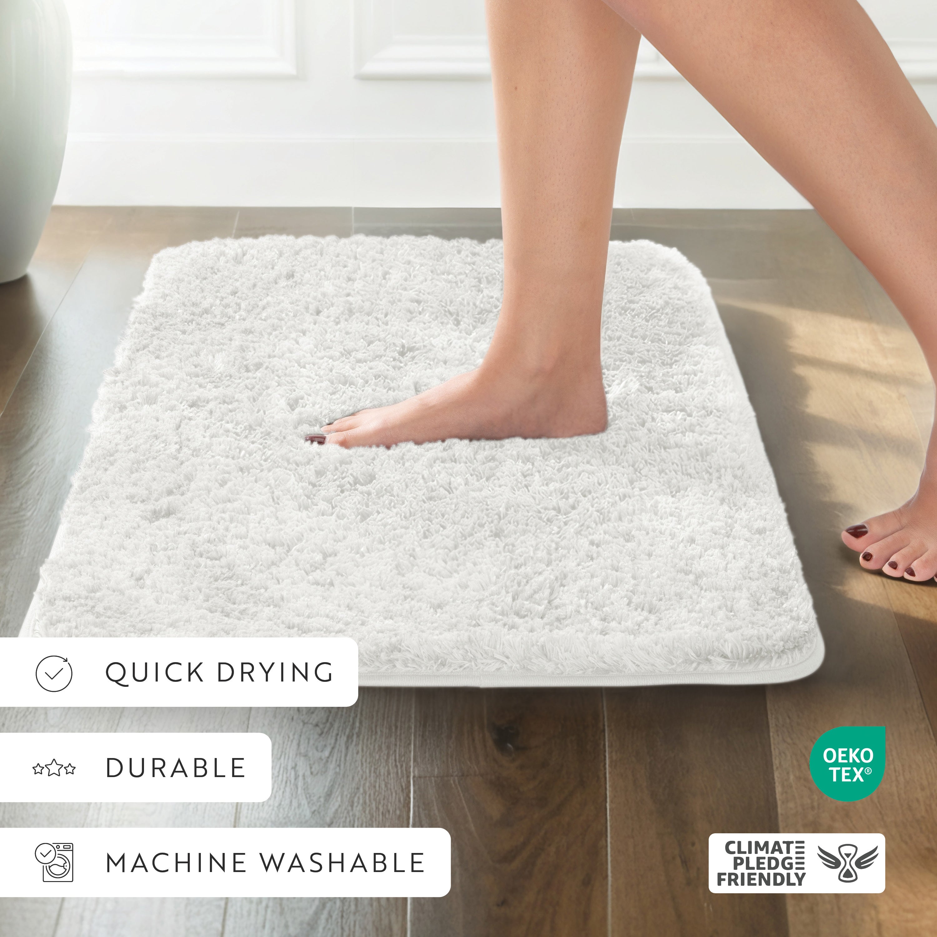 Ultra-Plush Bath Mat, Soft and Absorbent Shaggy Style with Anti-Skid Rubber Backing