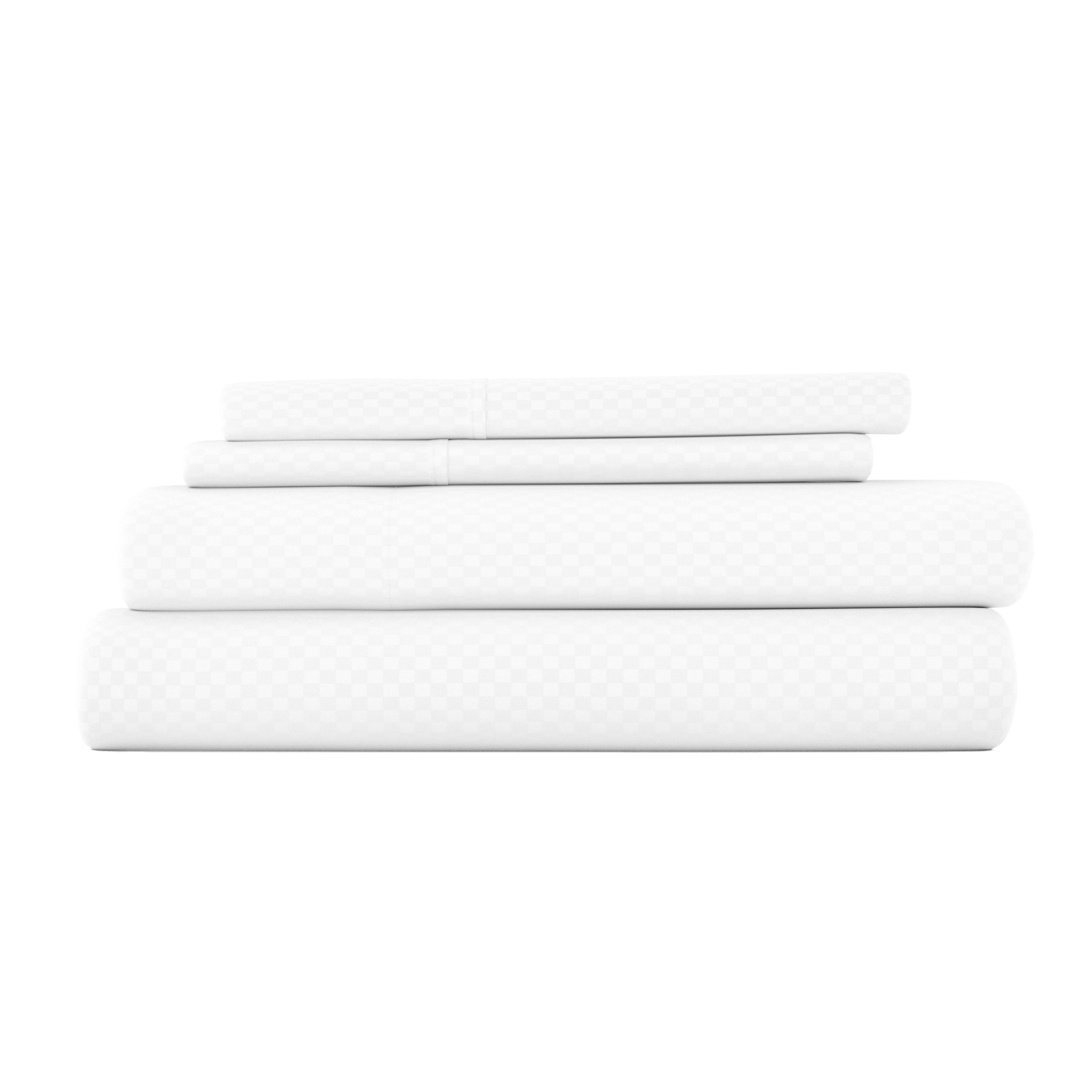 Checkered Embossed 4-Piece Sheet Set
