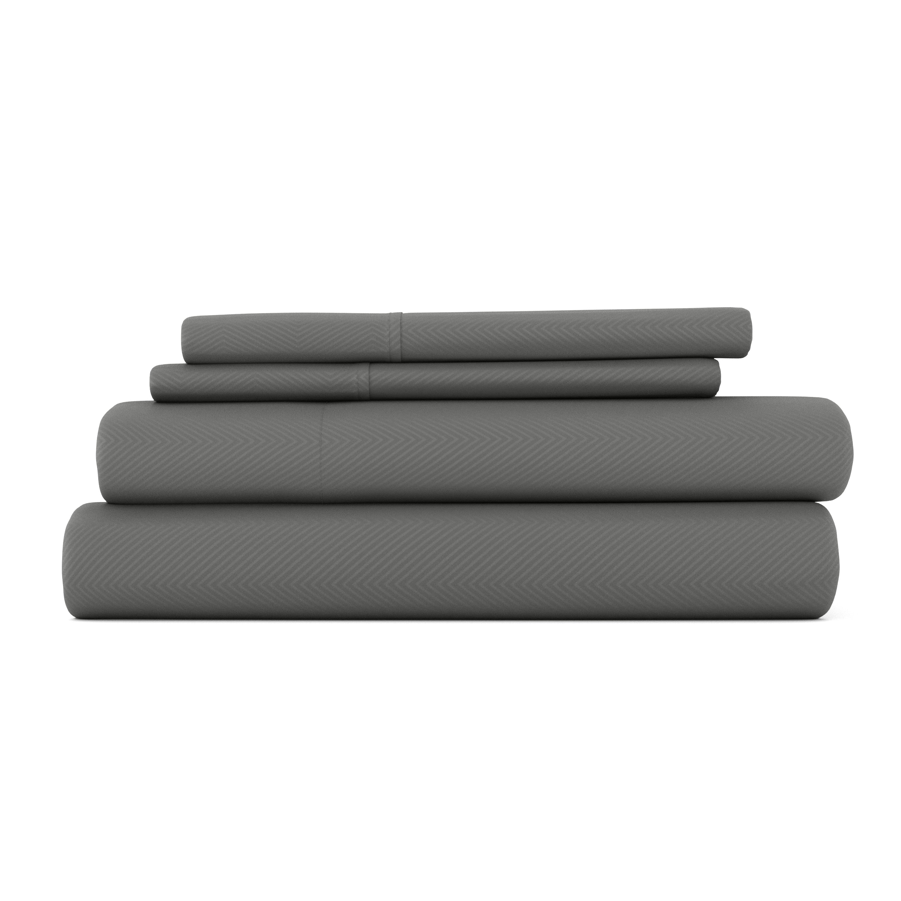 Chevron Embossed 4-Piece Sheet Set