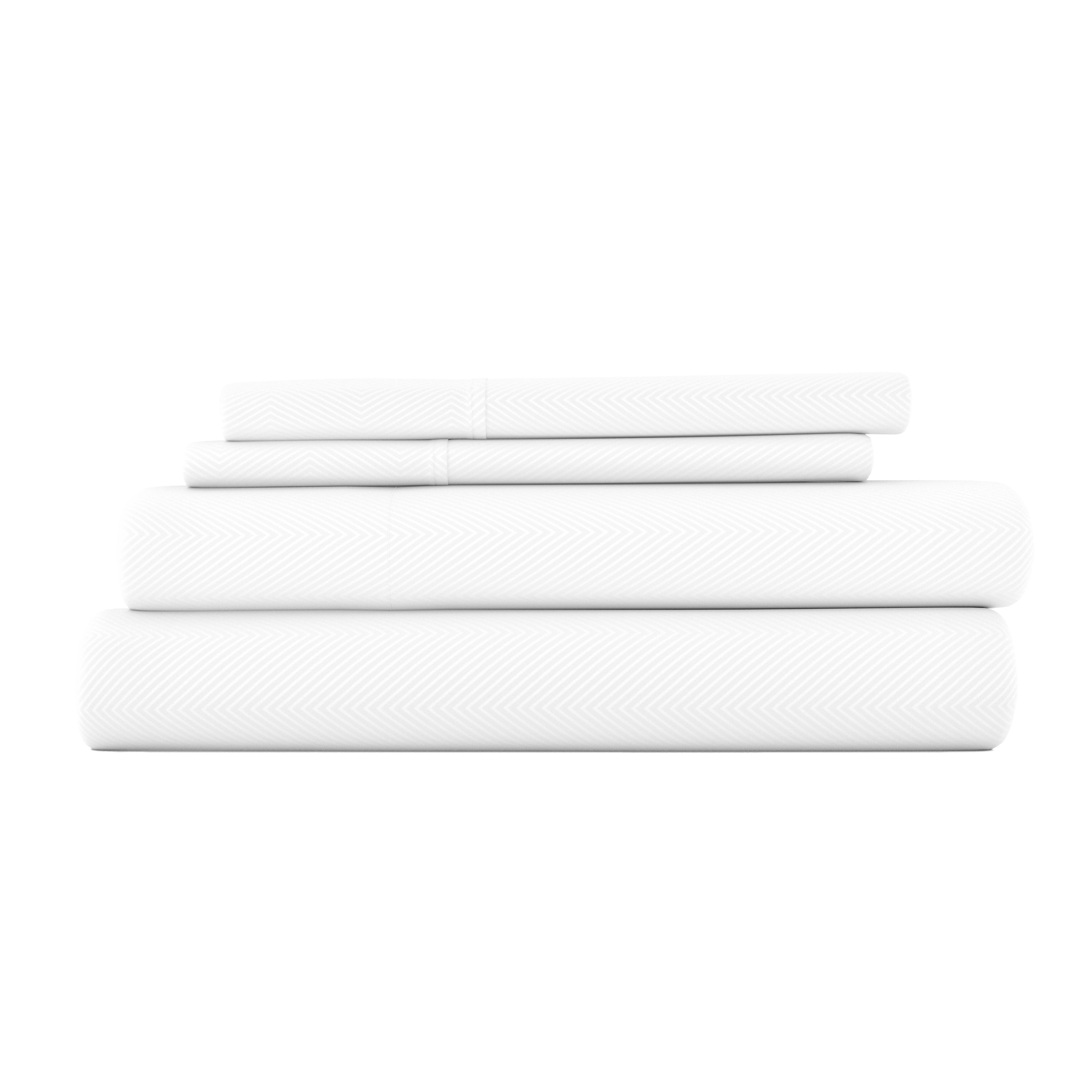 Chevron Embossed 4-Piece Sheet Set