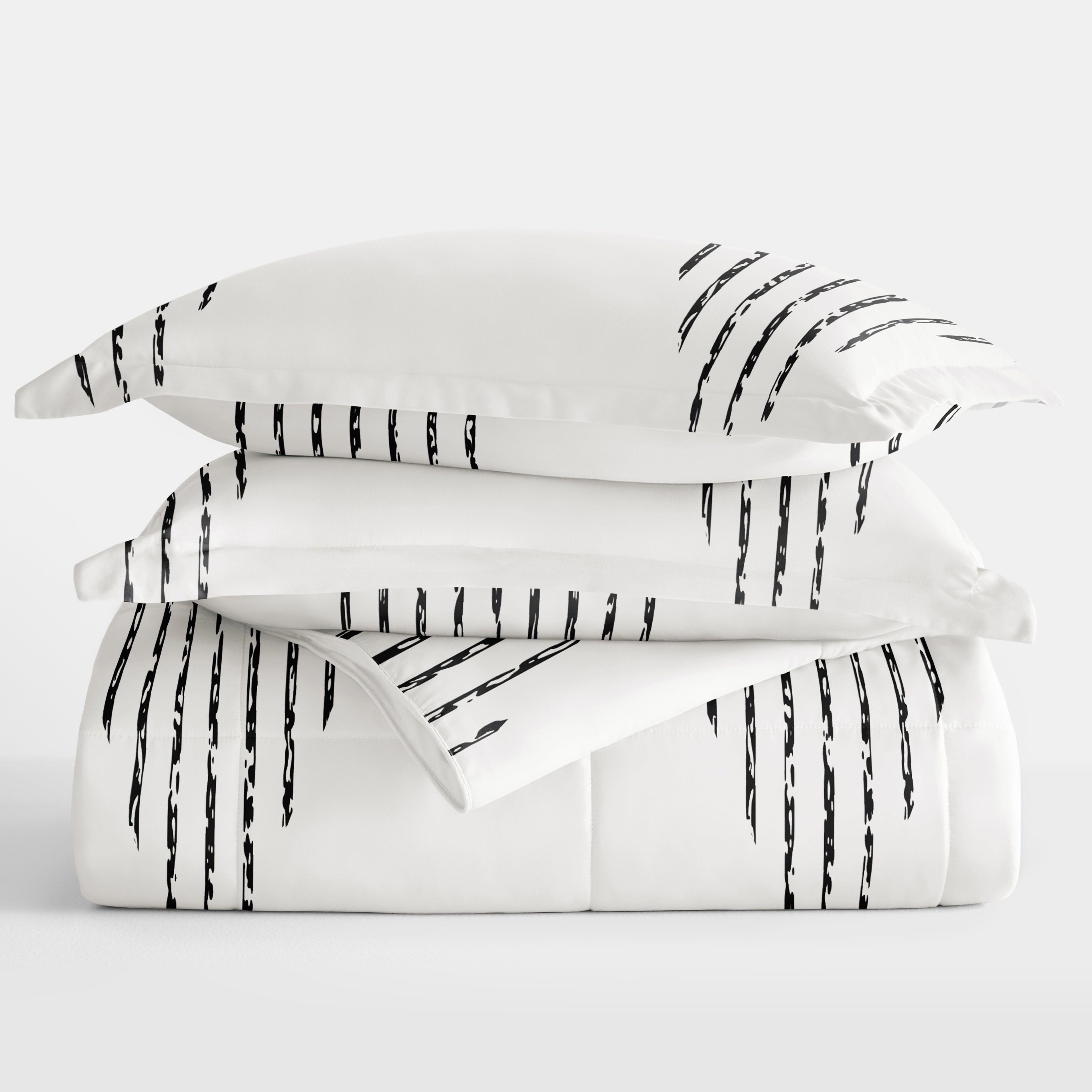 Diamond Stripe Patterned Down-Alternative Comforter Set