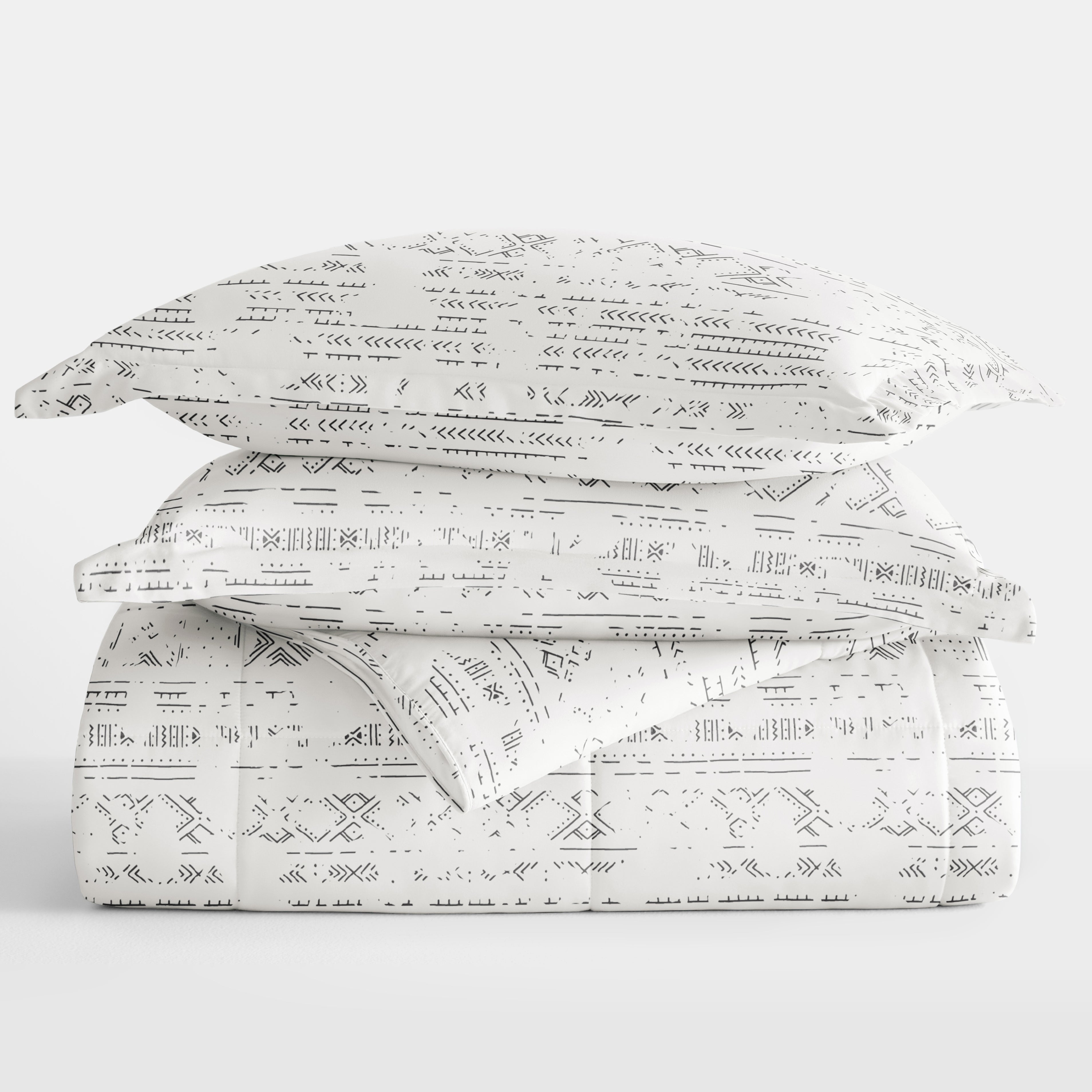 Distressed Field Patterned Down-Alternative Comforter Set