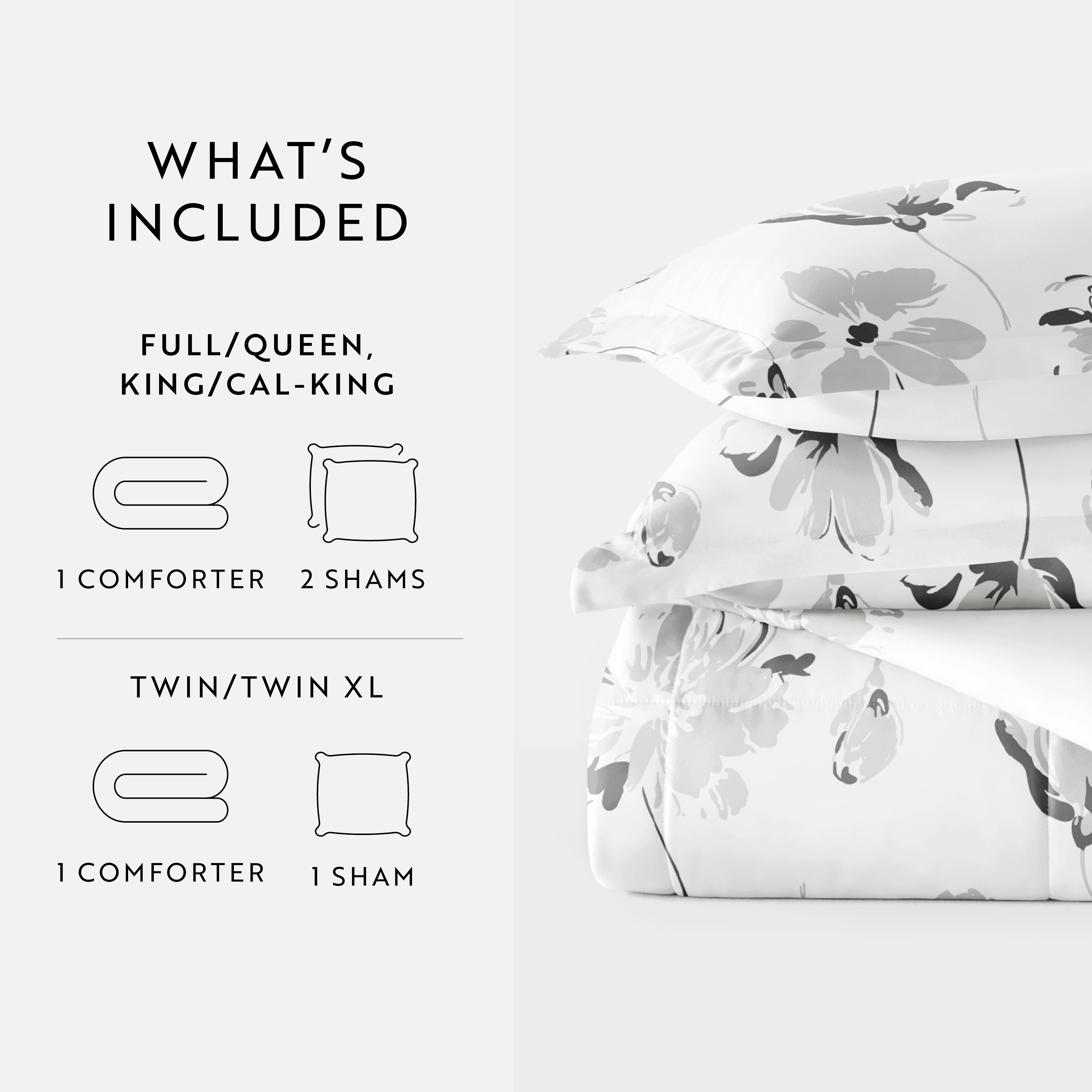 Magnolia Patterned Down-Alternative Comforter Set