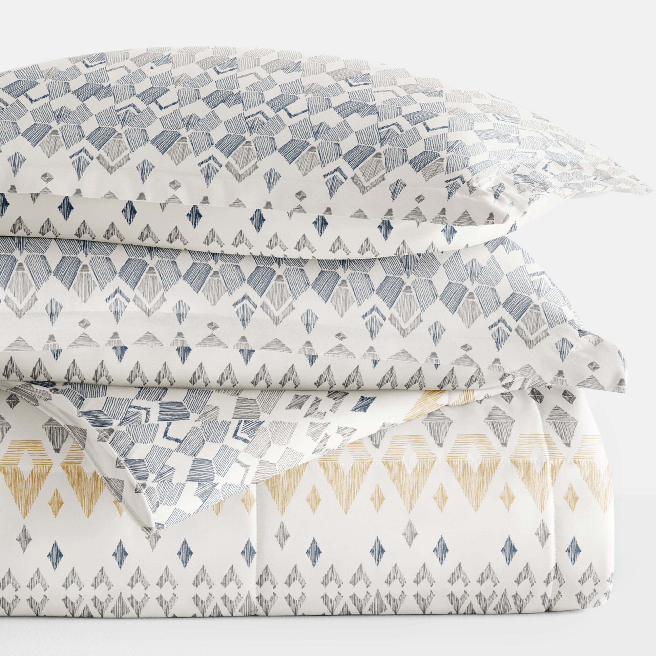 Mayan Stamp Patterned Down-Alternative Comforter Set