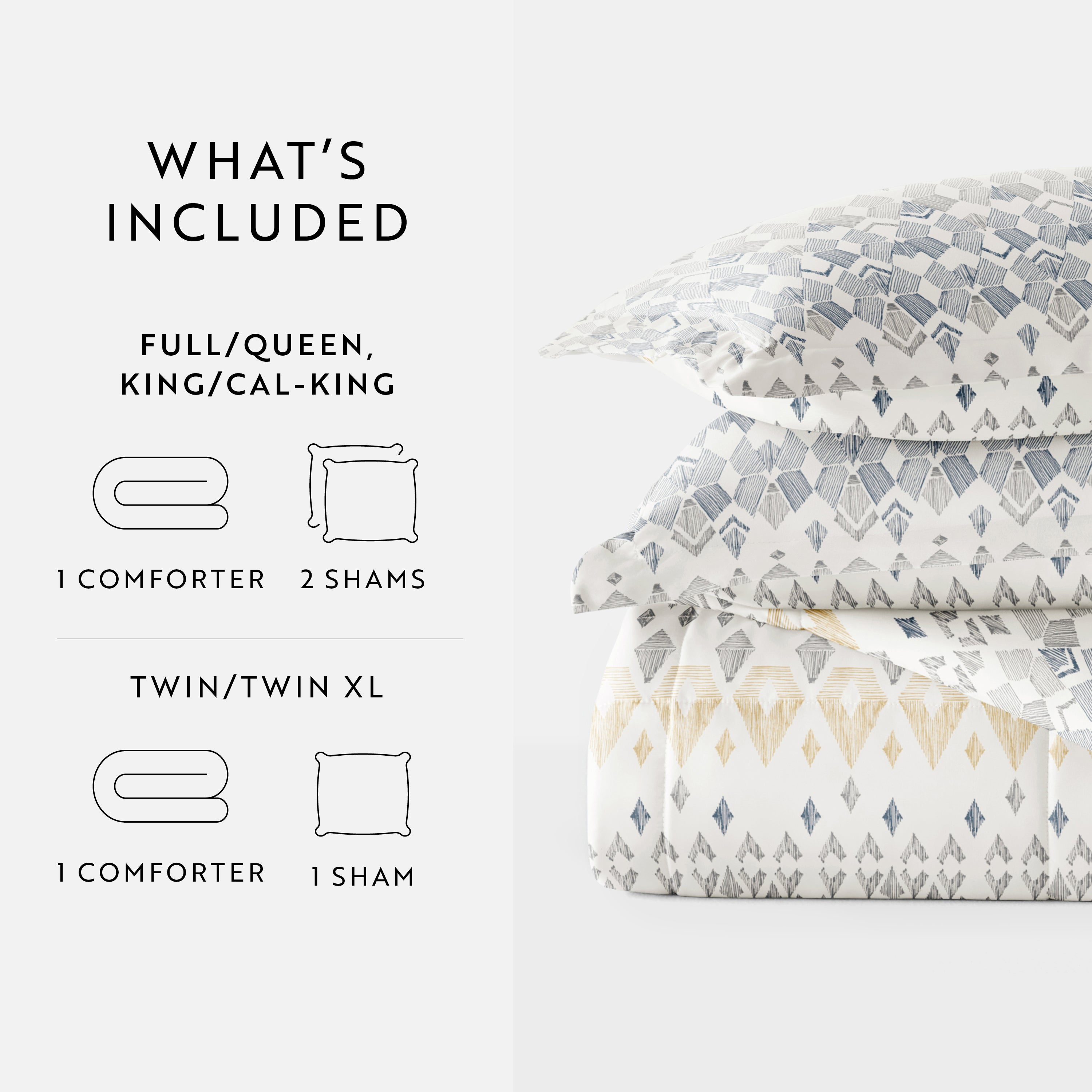 Mayan Stamp Patterned Down-Alternative Comforter Set