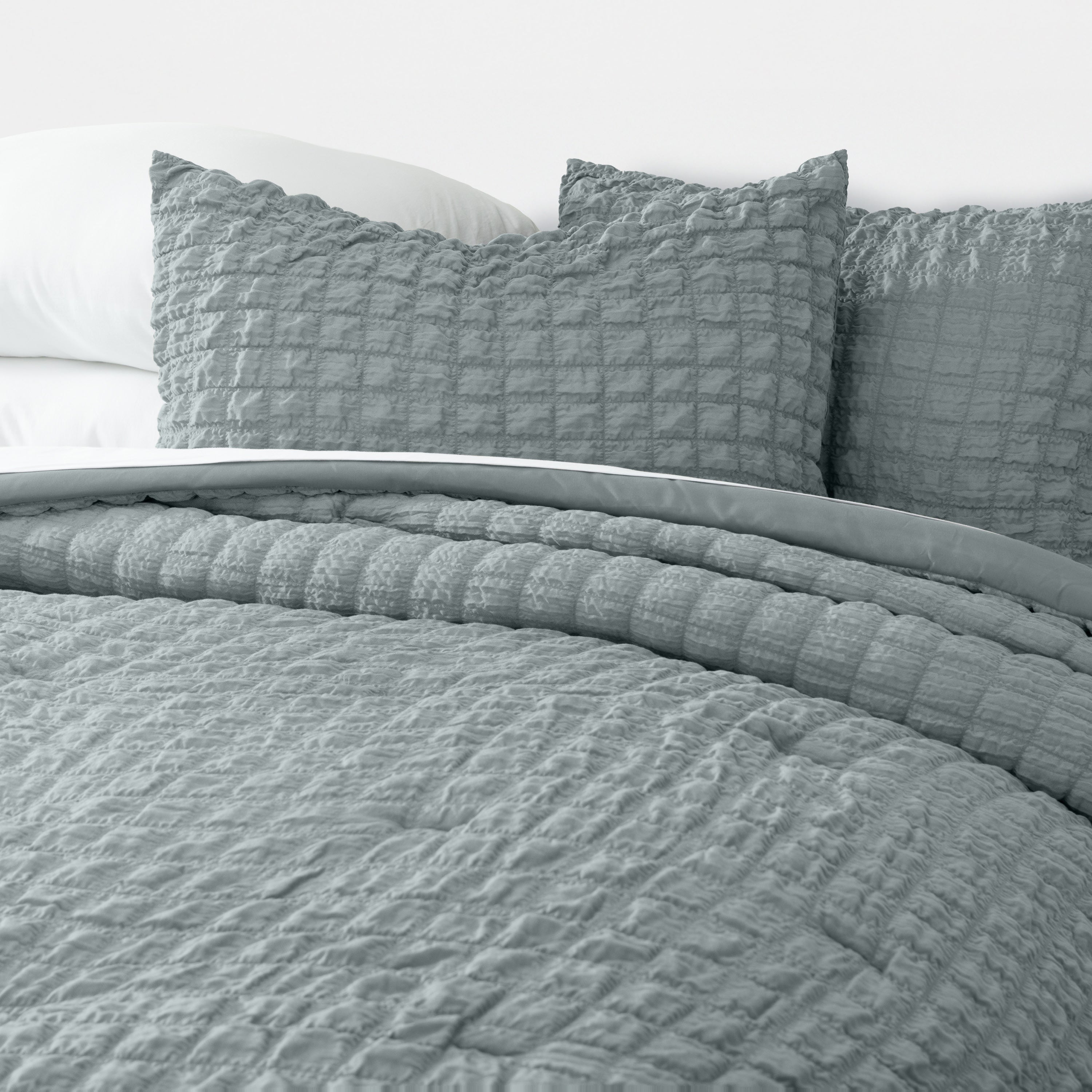 Seersucker Box Textured Down-Alternative Comforter Set