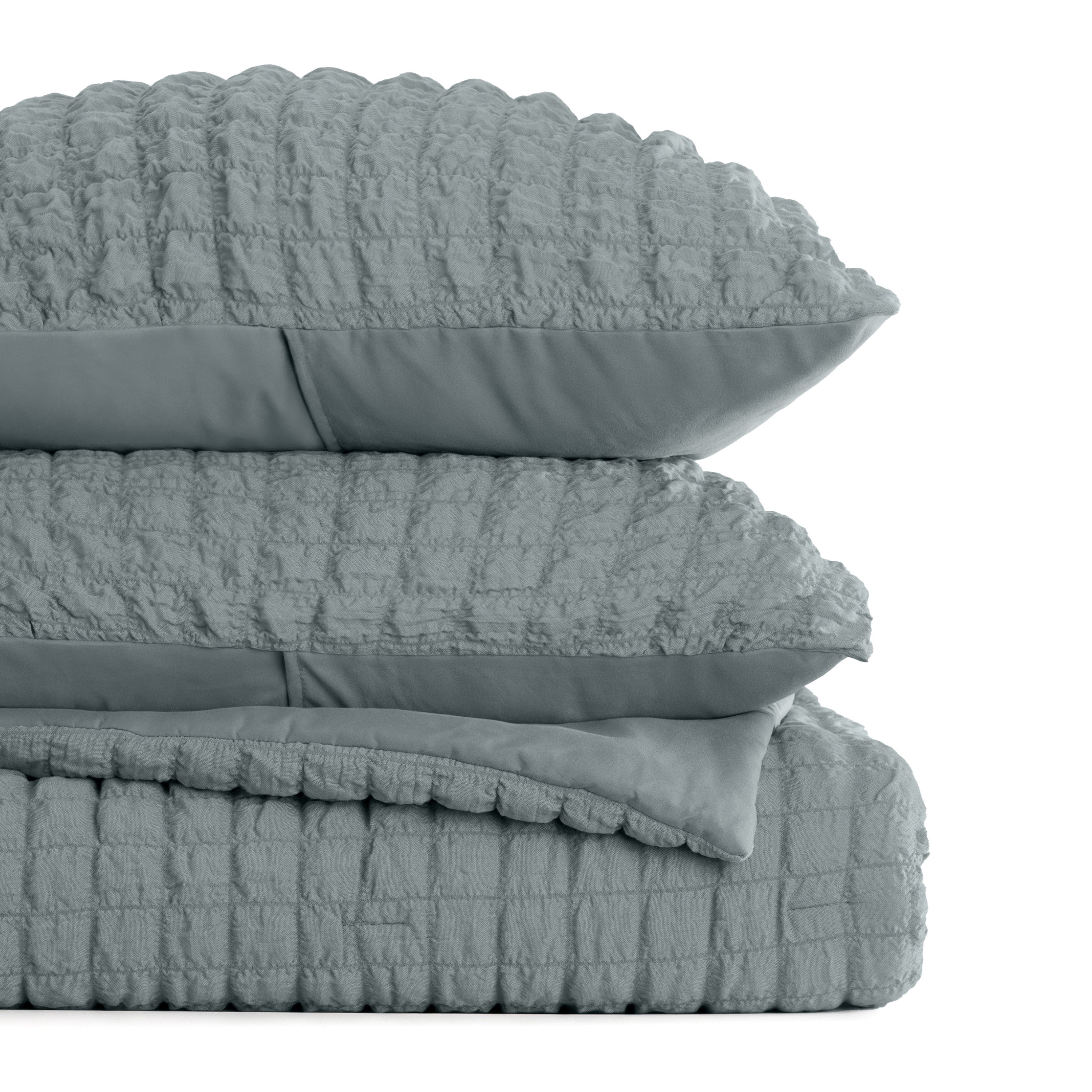 Seersucker Box Textured Down-Alternative Comforter Set