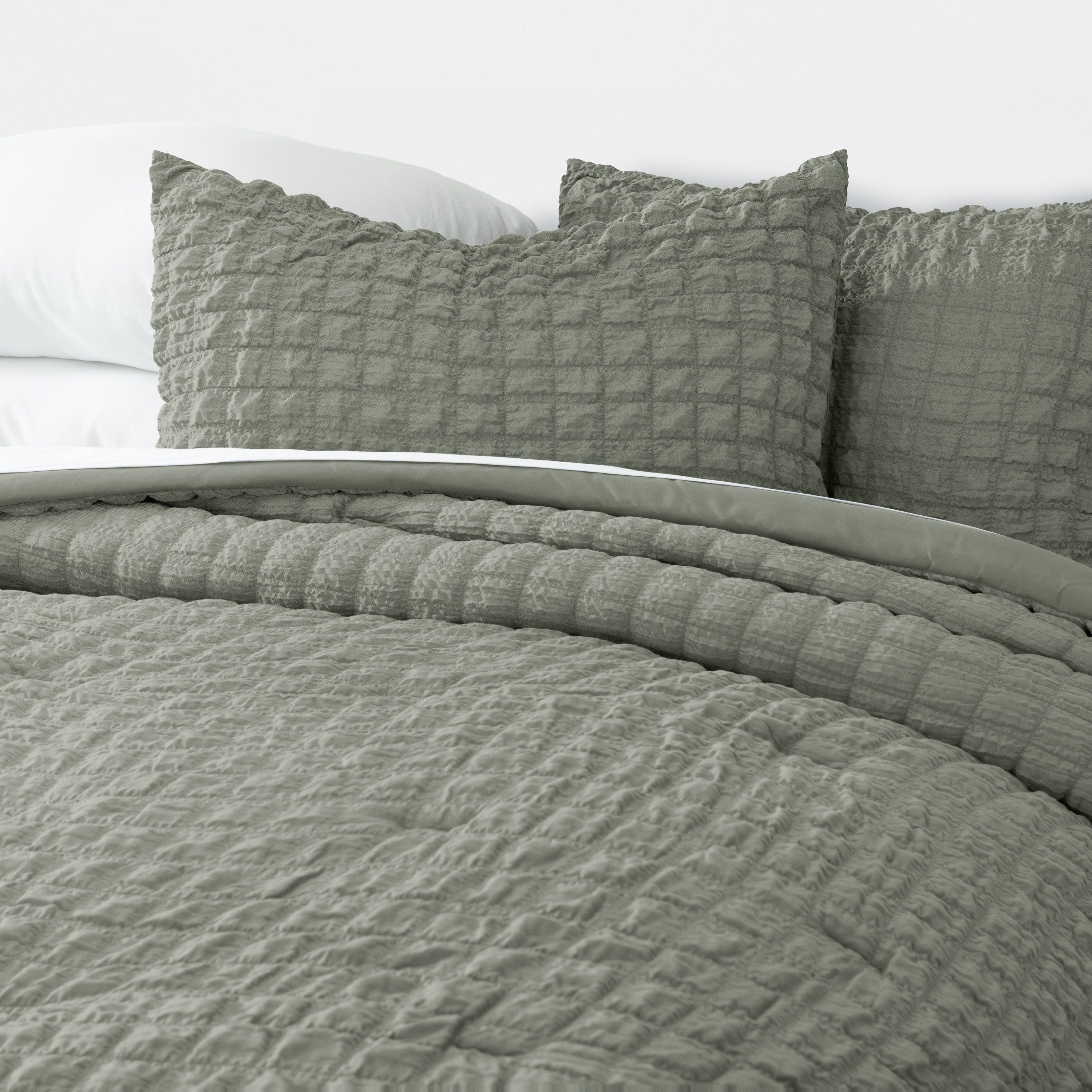 Seersucker Box Textured Down-Alternative Comforter Set