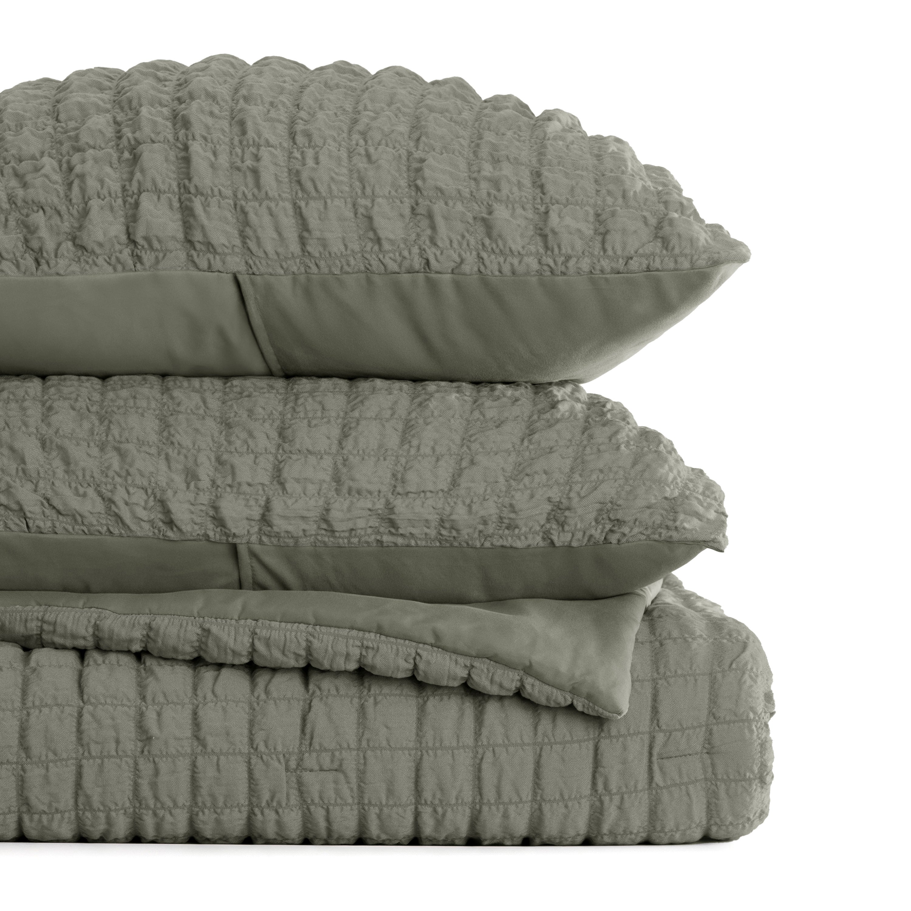 Seersucker Box Textured Down-Alternative Comforter Set