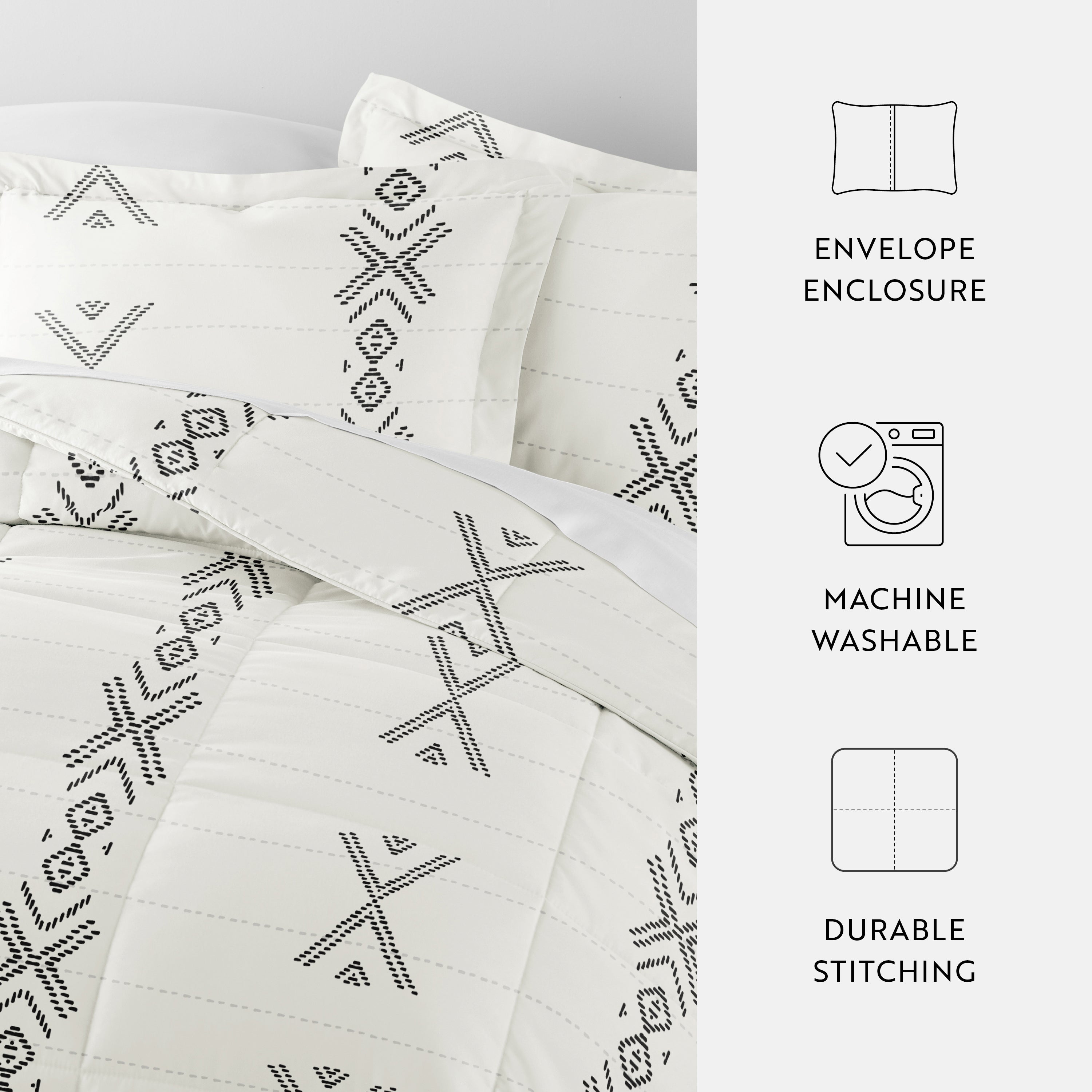 Urban Stitch Patterned Down-Alternative Comforter Set