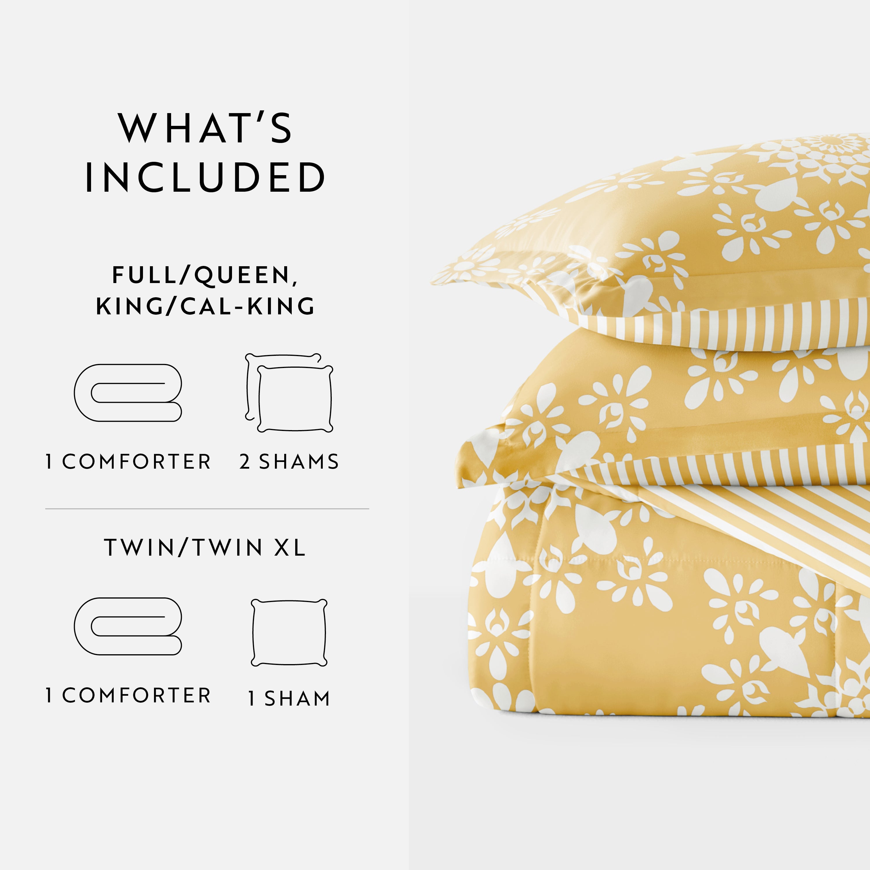 Daisy Medallion Reversible Patterned Down-Alternative Comforter Set