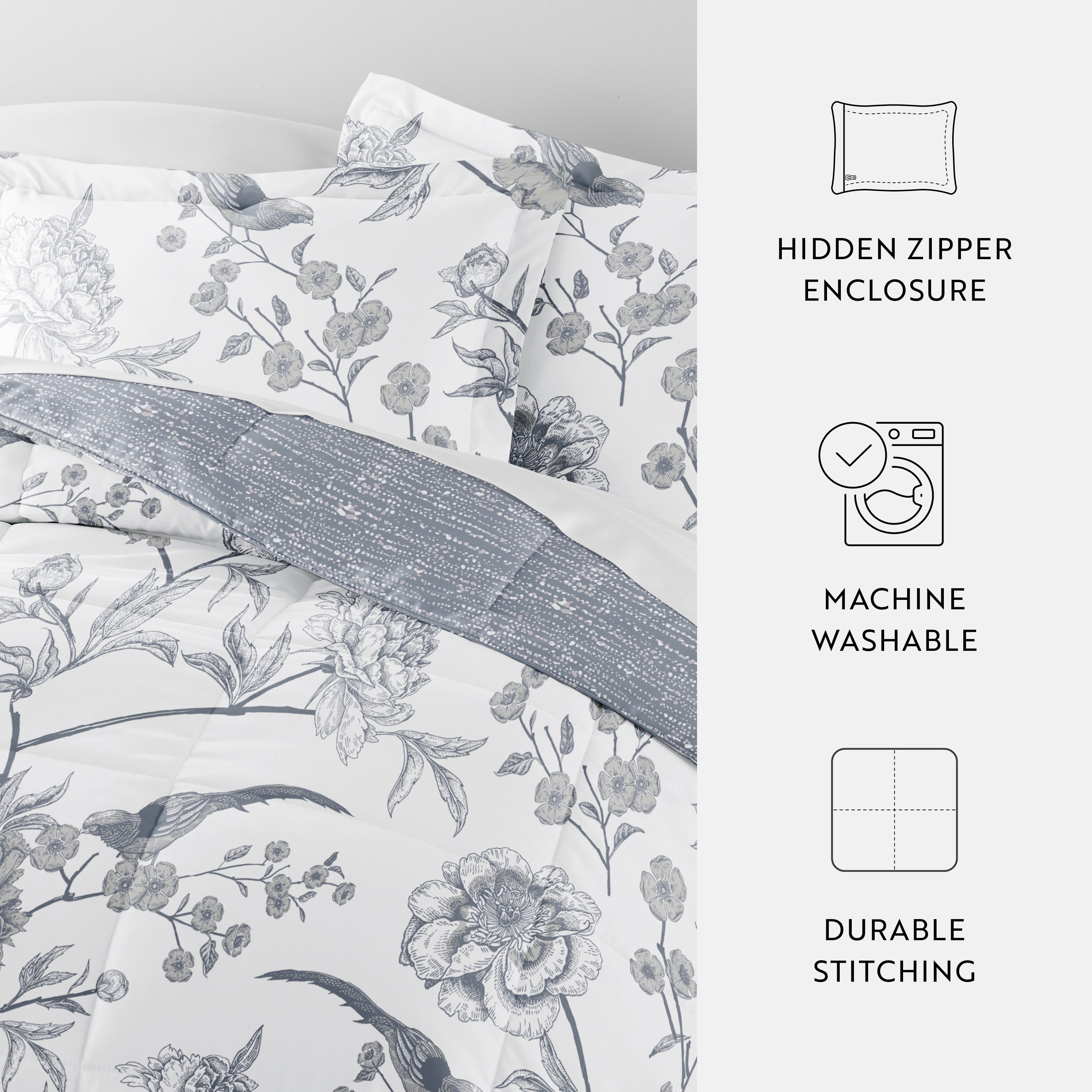 Molly Botanicals Reversible Patterned Down-Alternative Comforter Set