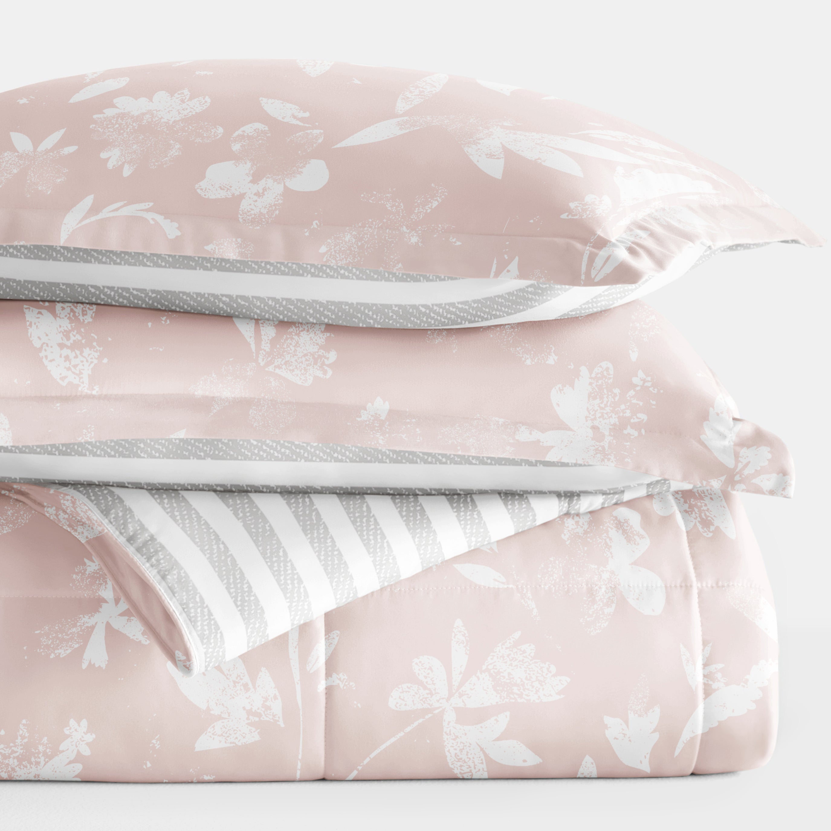 Pressed Flowers Reversible Patterned Down-Alternative Comforter Set