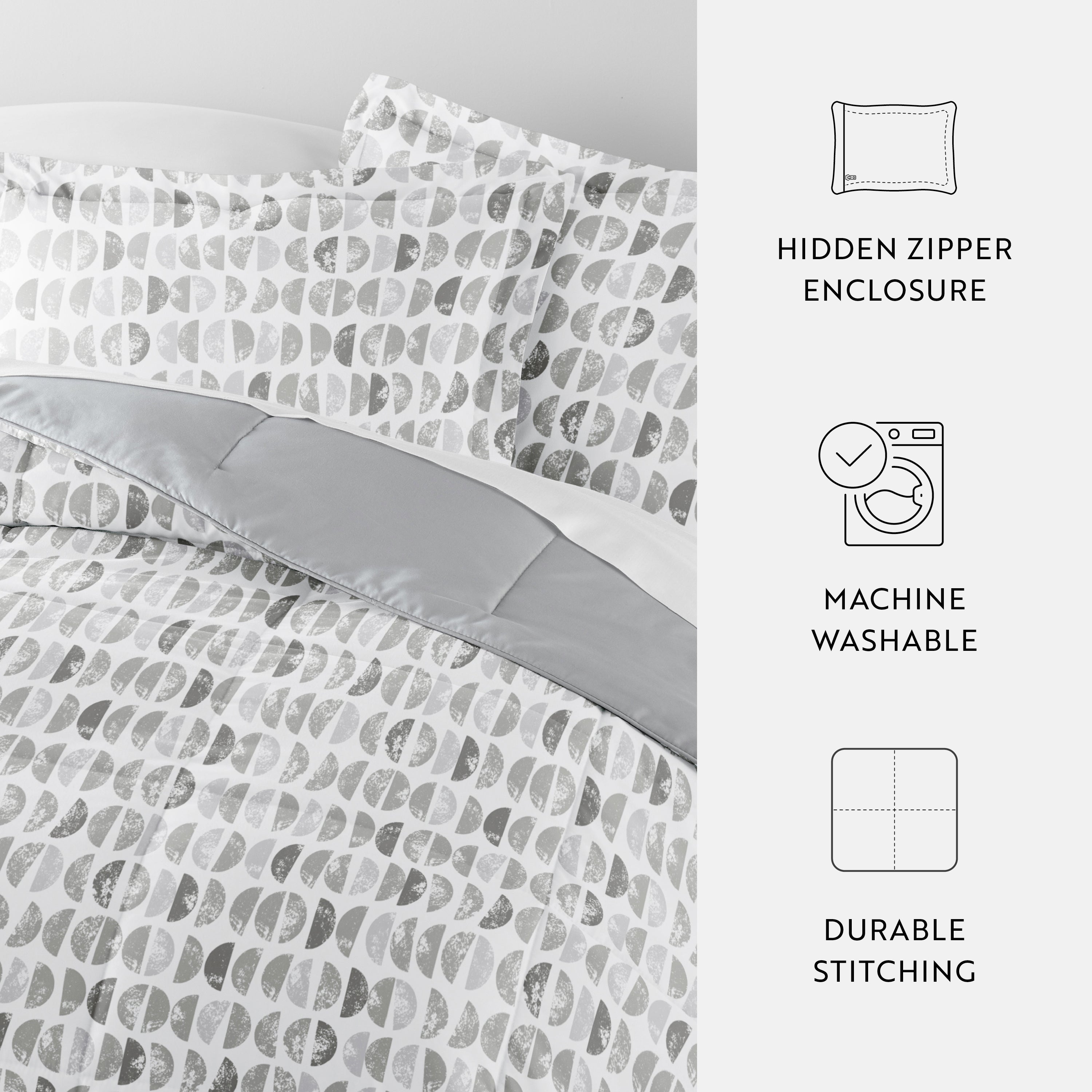 Moonlight Stars Reversible Patterned Down-Alternative Comforter Set