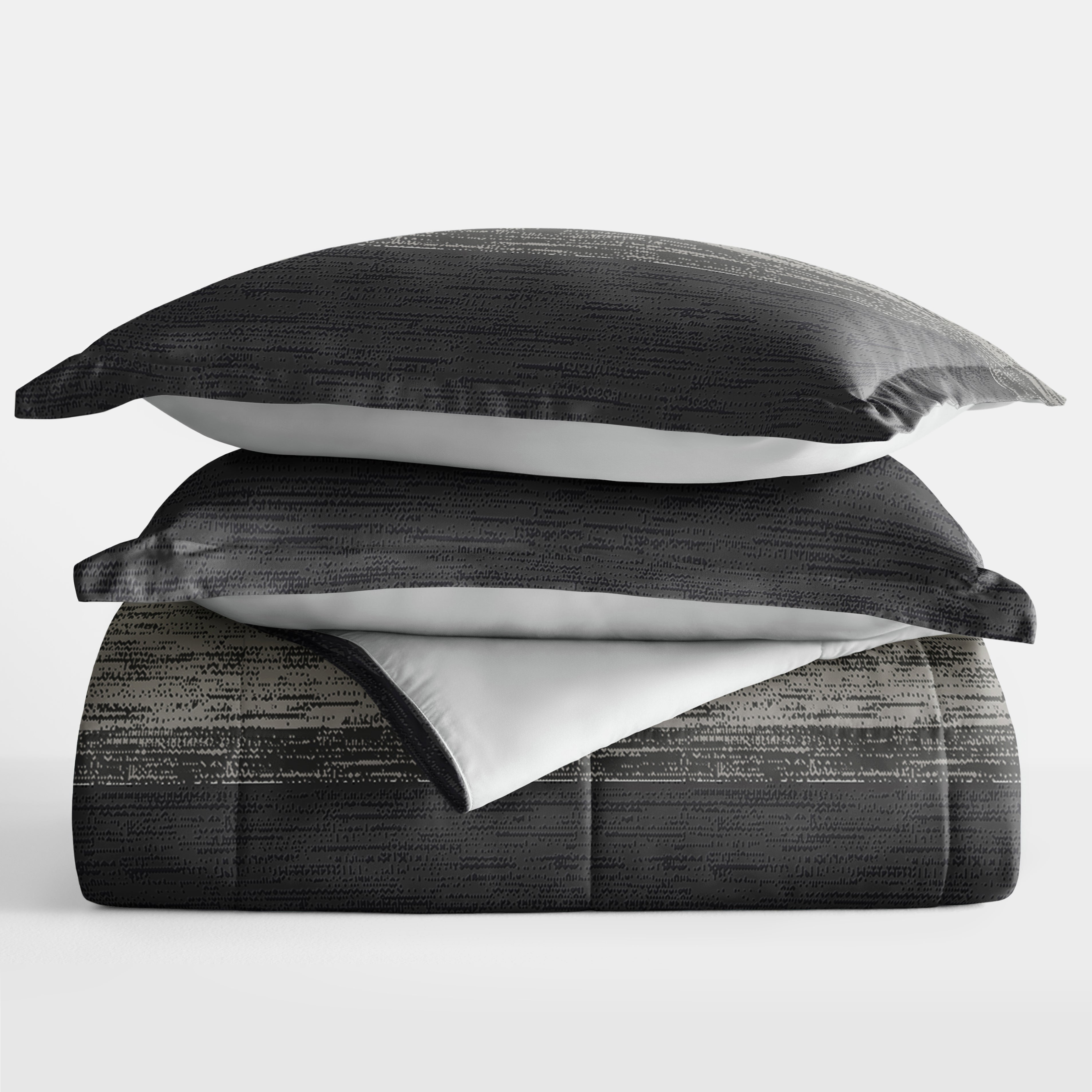 Ombre Reversible Patterned Down-Alternative Comforter Set