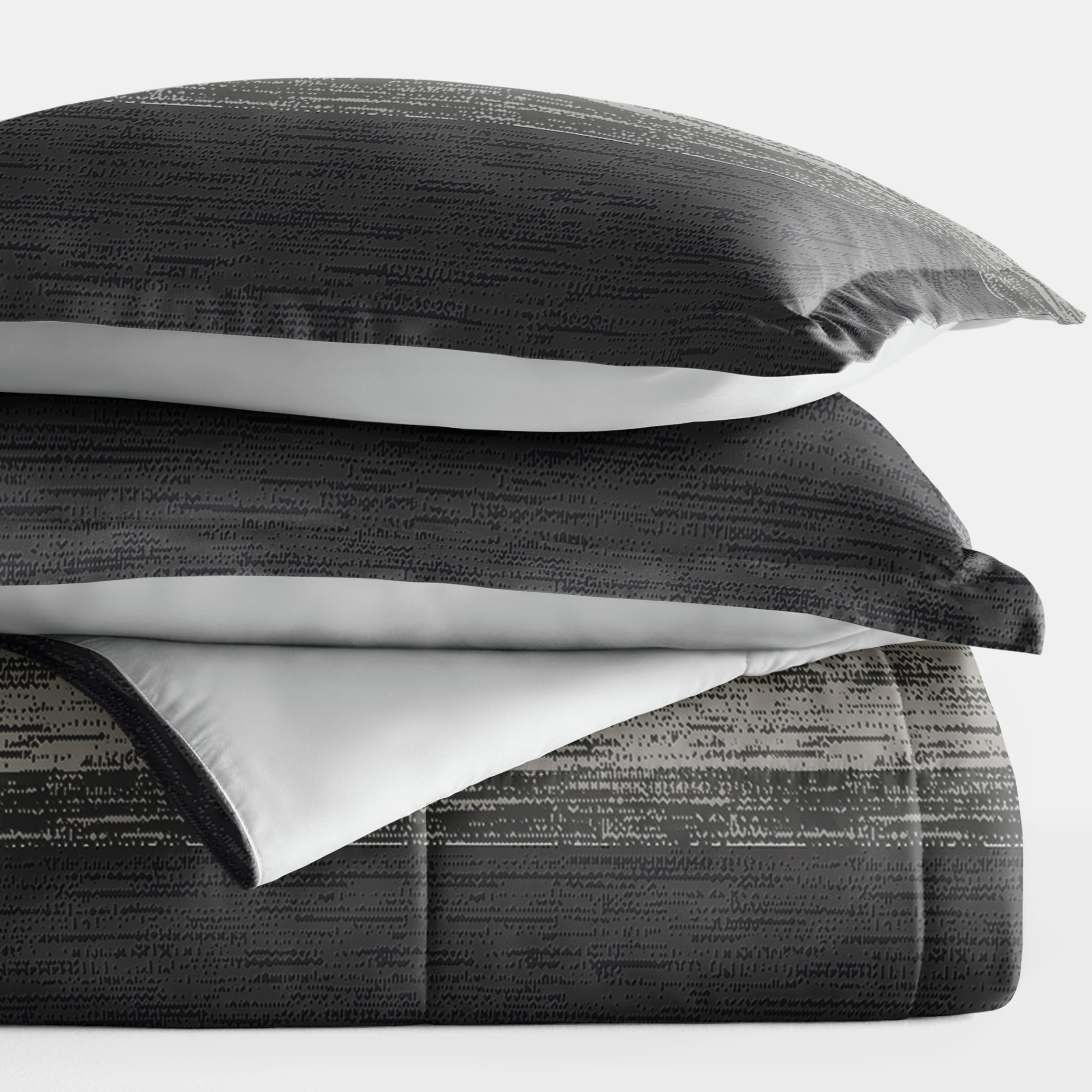 Ombre Reversible Patterned Down-Alternative Comforter Set