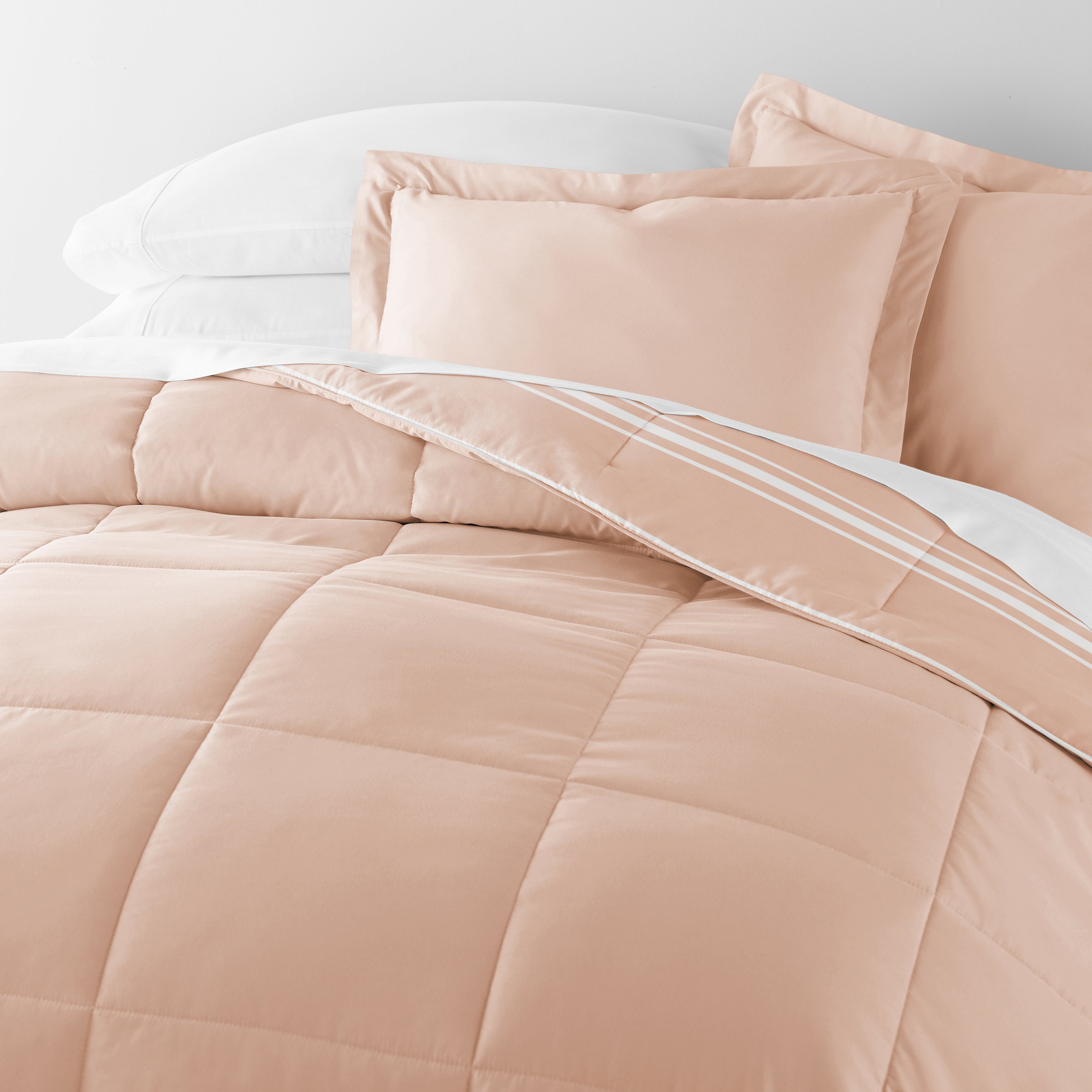 Soft Stripe Reversible Patterned Down-Alternative Comforter Set