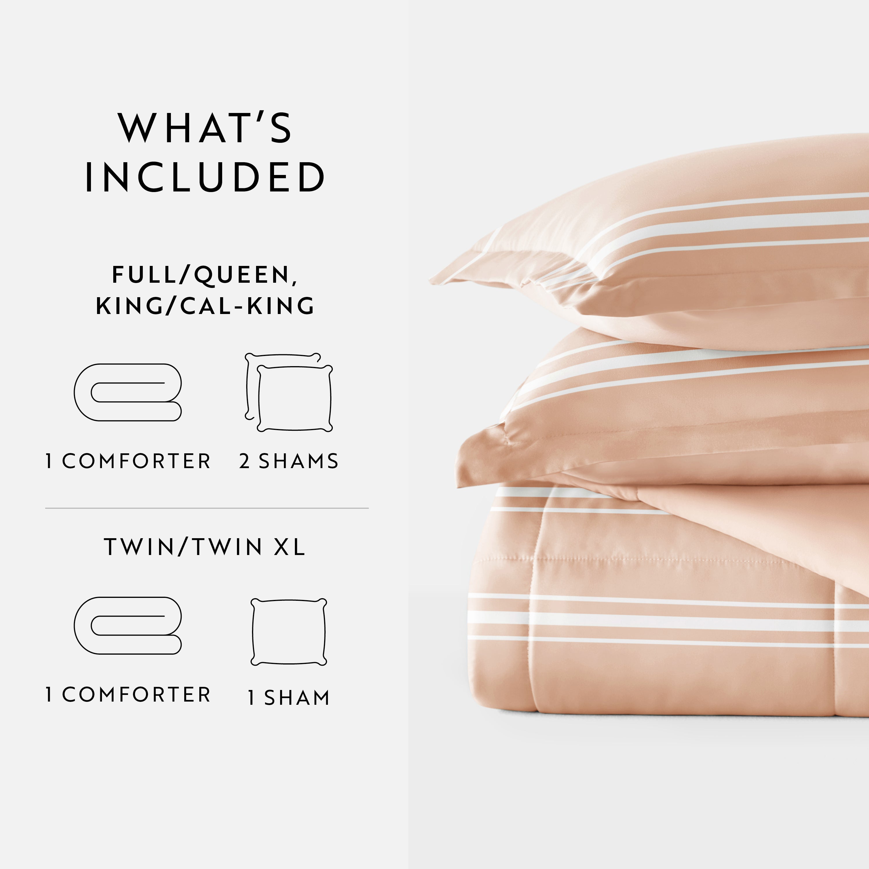 Soft Stripe Reversible Patterned Down-Alternative Comforter Set