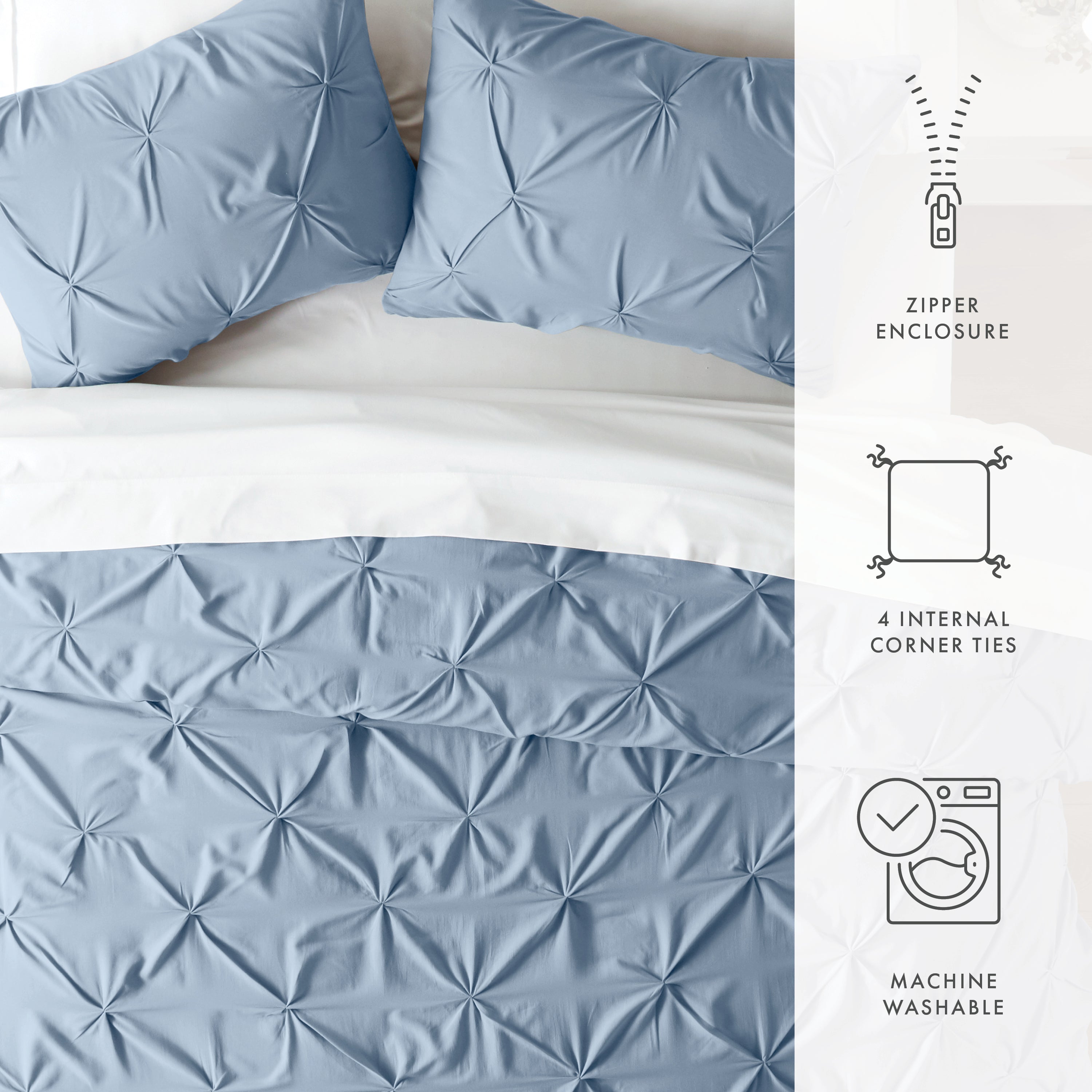 Pinch Pleat Duvet Cover Set