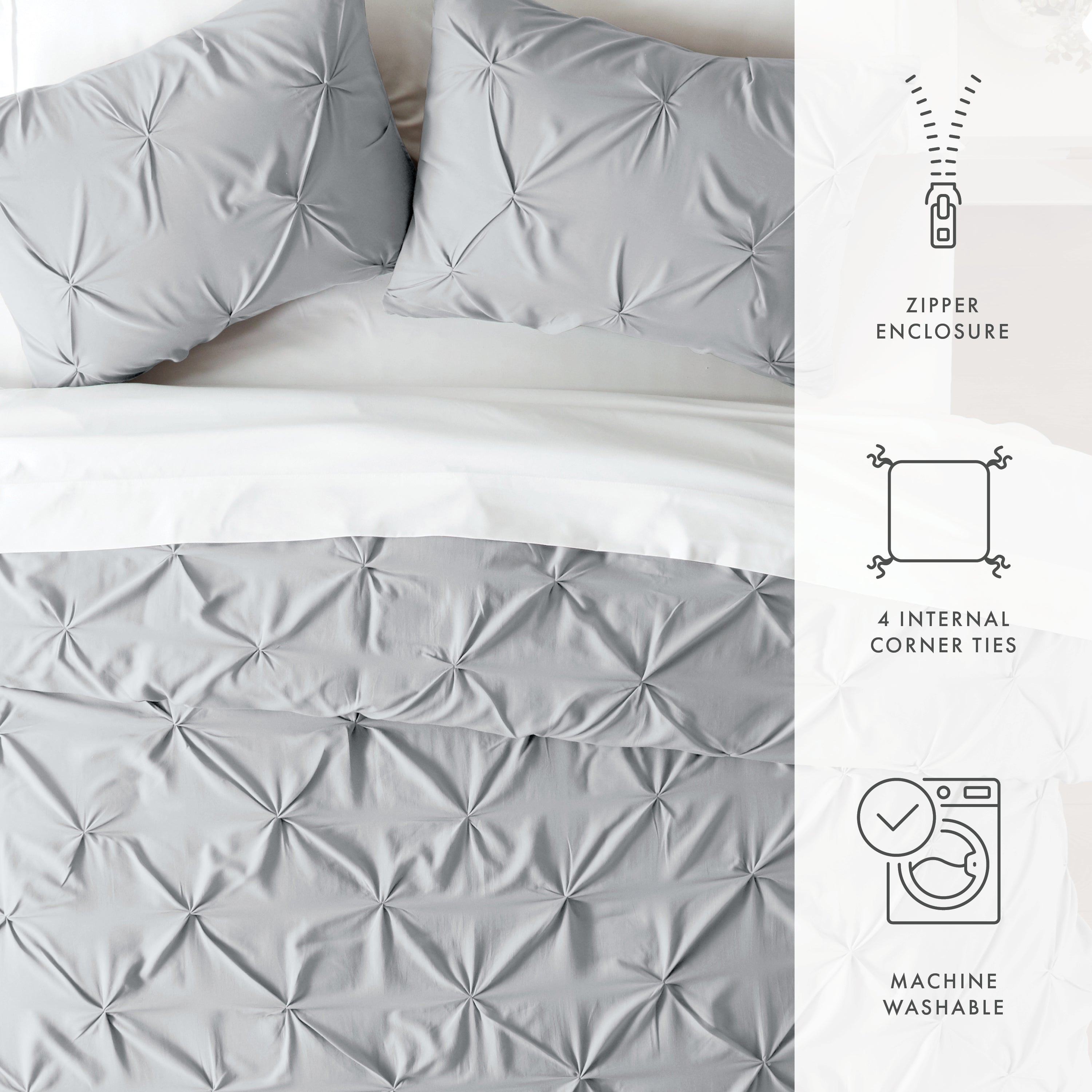 Pinch Pleat Duvet Cover Set
