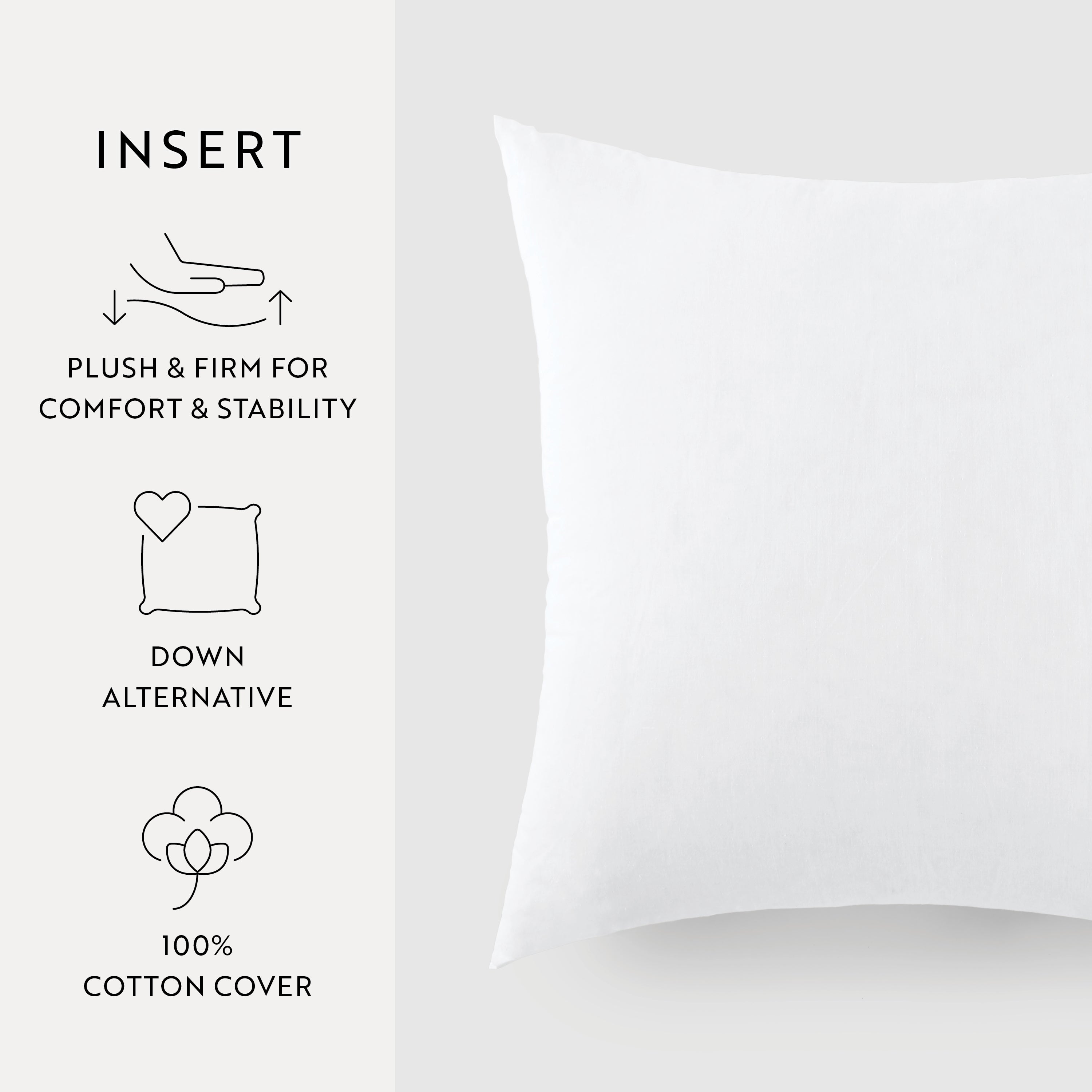 Cotton Decor  Throw Pillow Insert with Polyester Fill