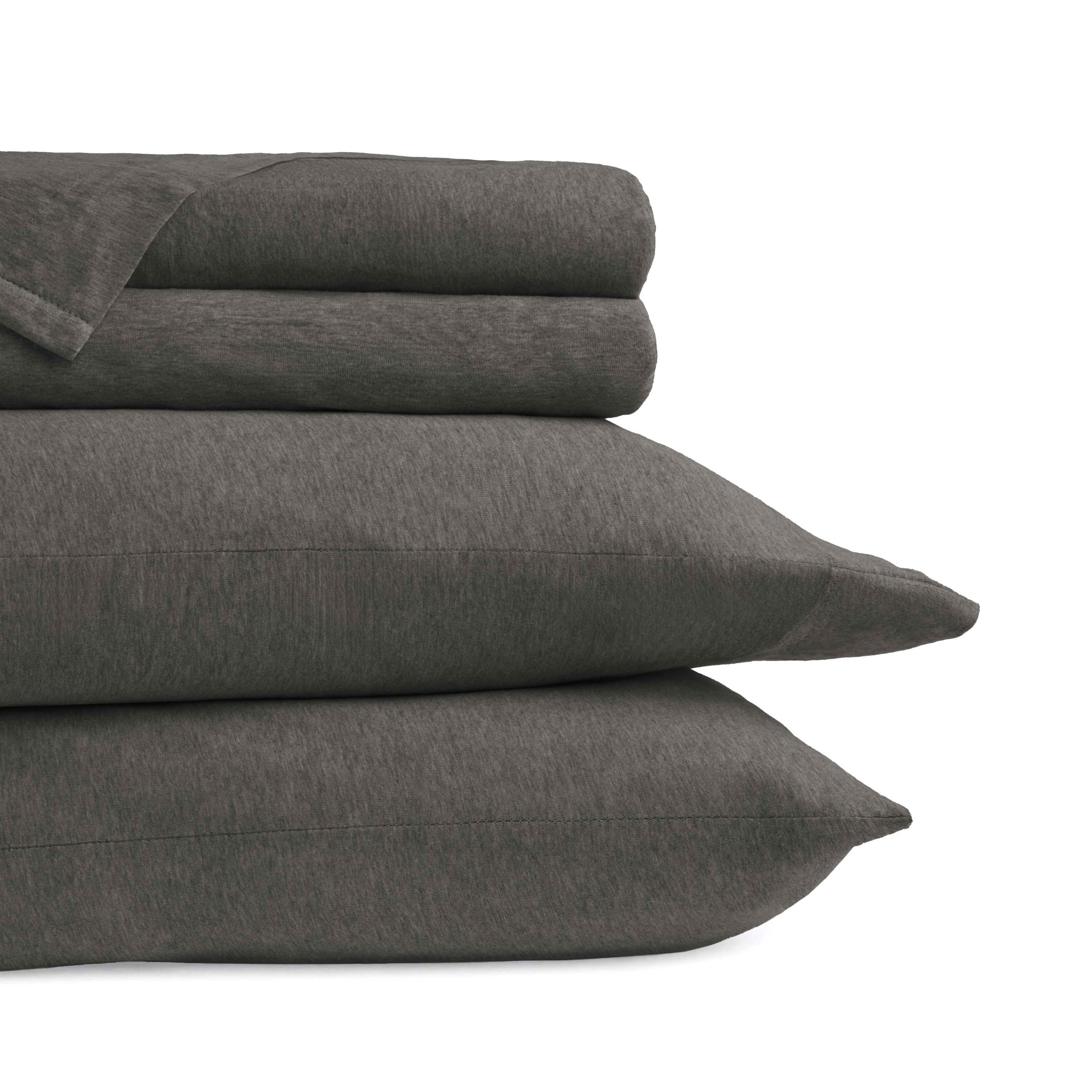 4-Piece 100% Cotton Jersey Knit Sheet Set