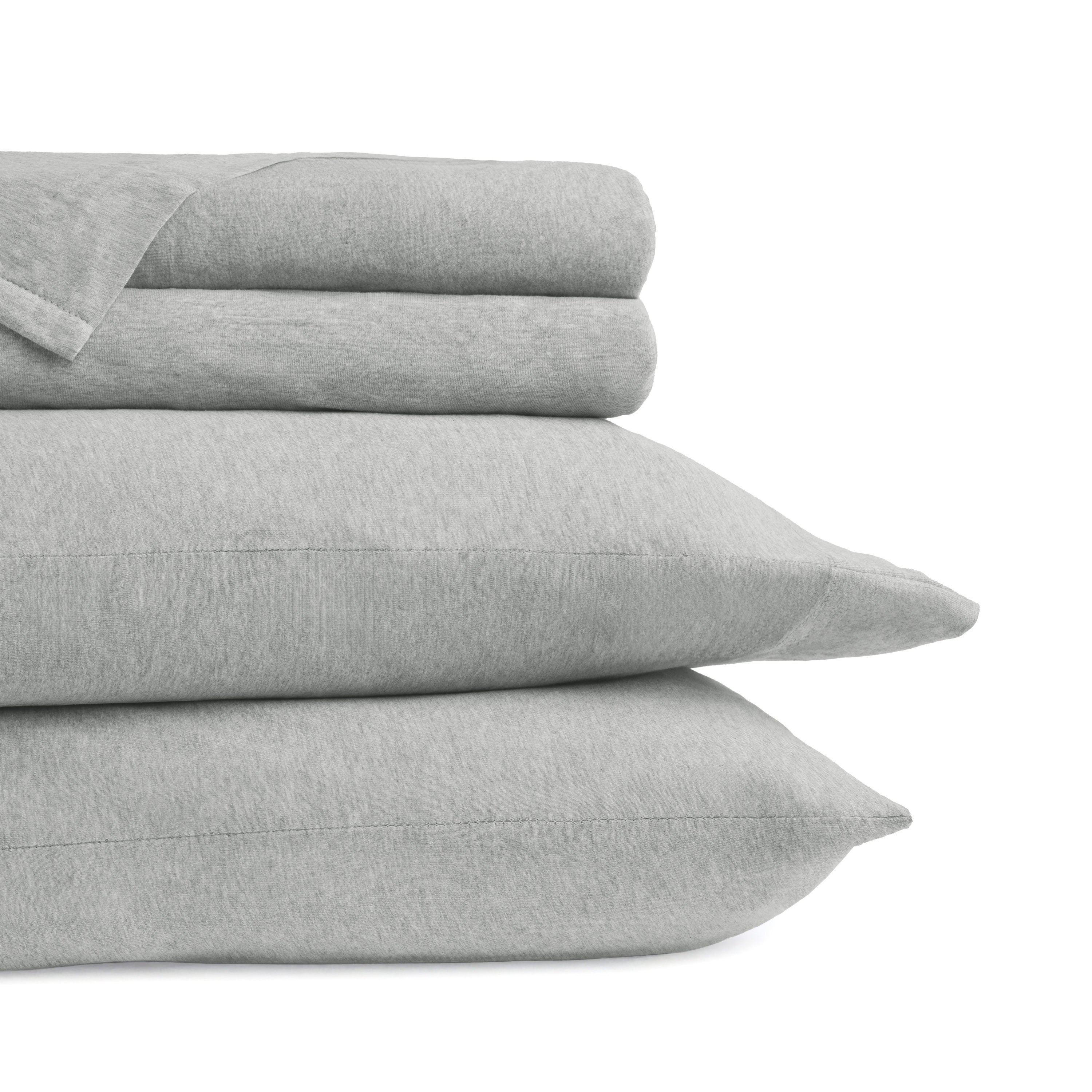 4-Piece 100% Cotton Jersey Knit Sheet Set