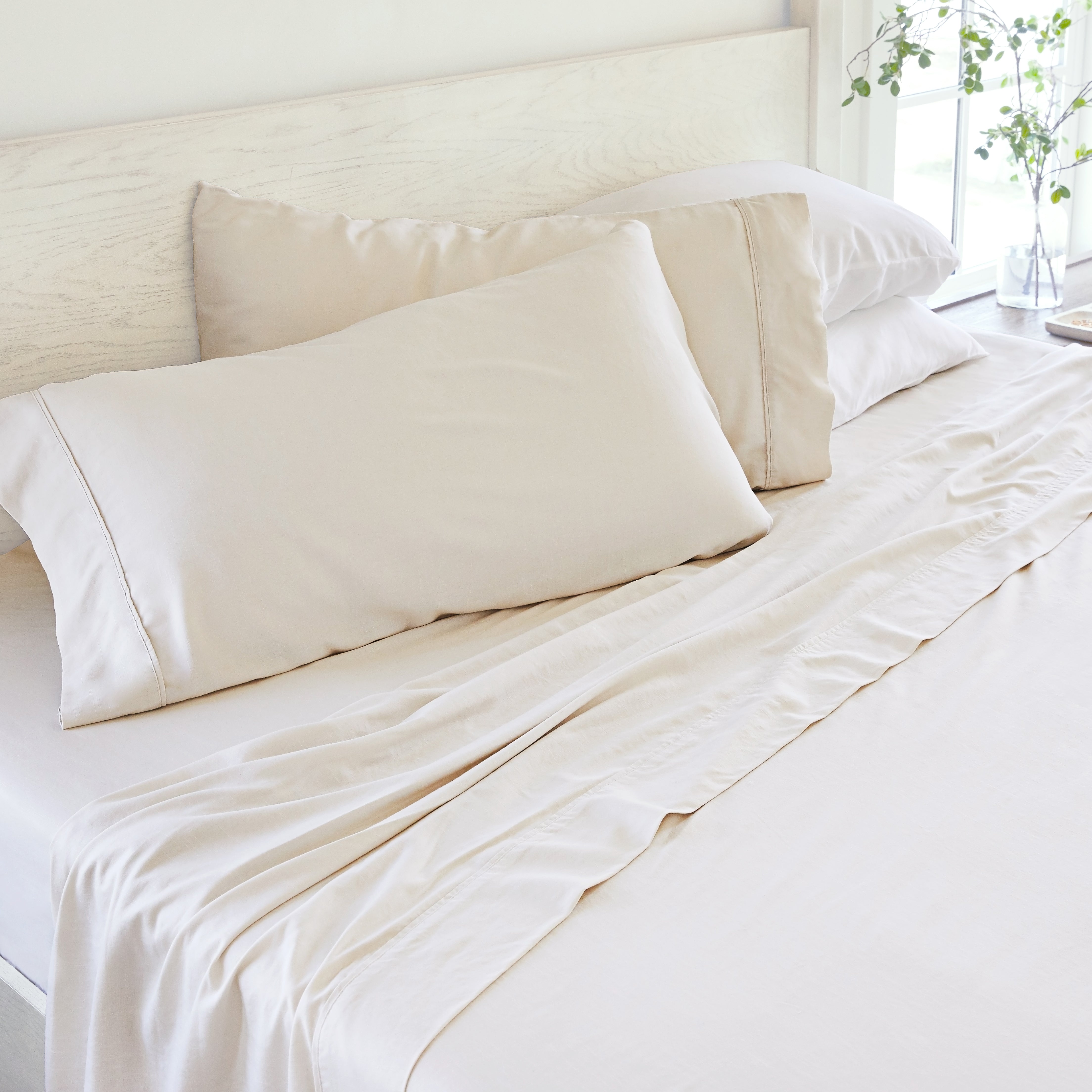 Breathable 4-Piece Linen Bamboo Blend Sheet Set