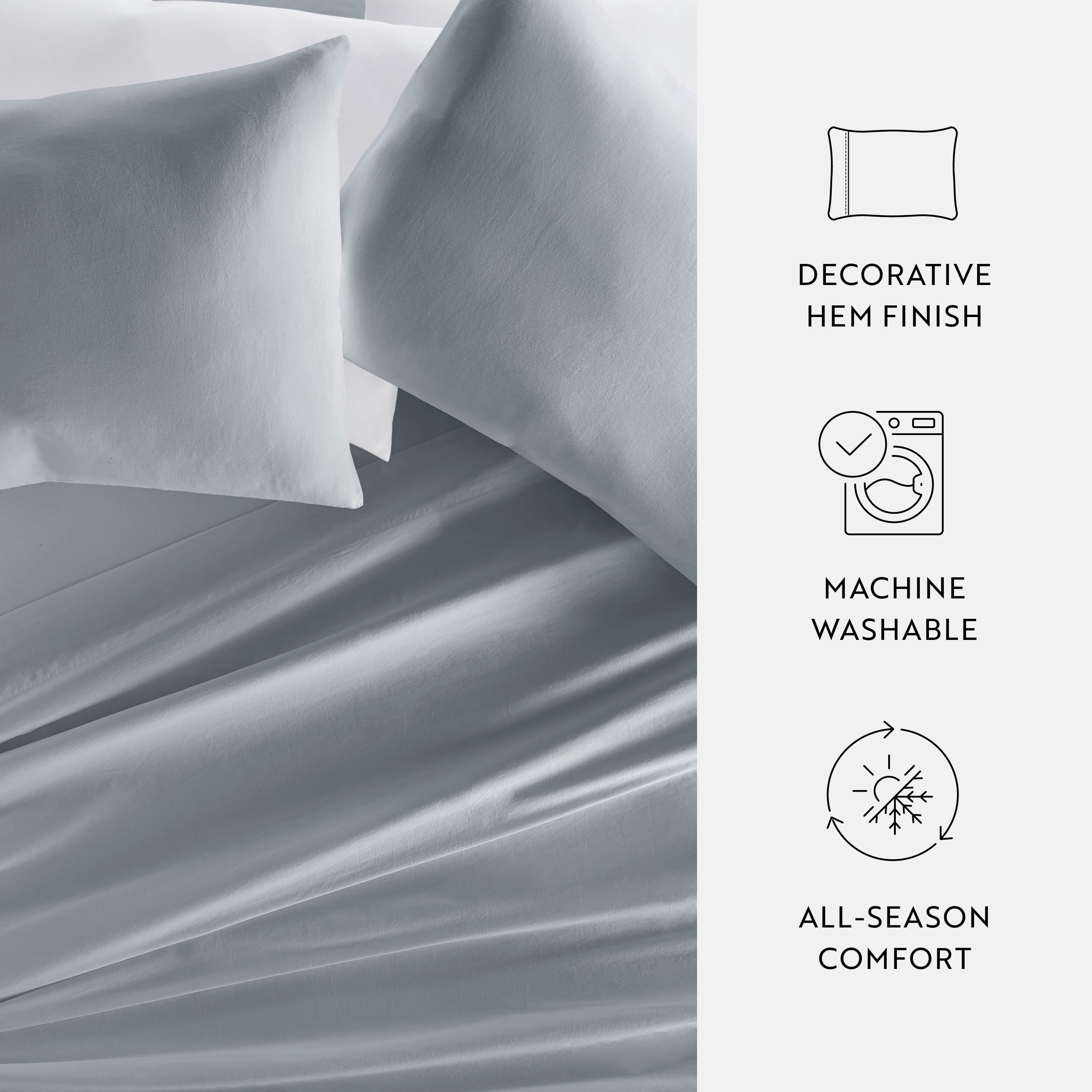 100% Cotton Long Staple Sateen Pillowcase Set