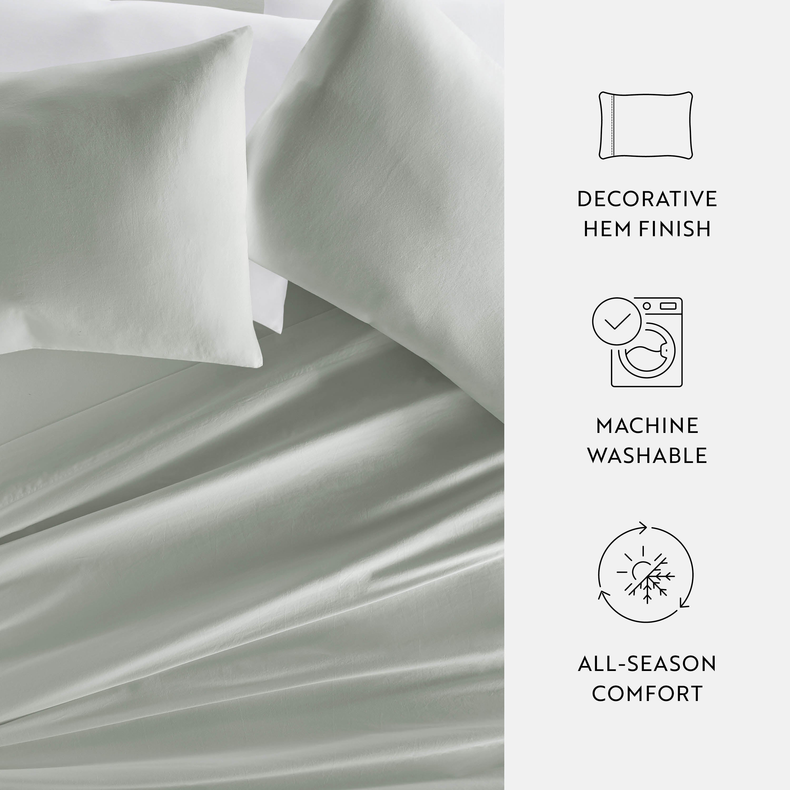 100% Cotton Long Staple Sateen Pillowcase Set