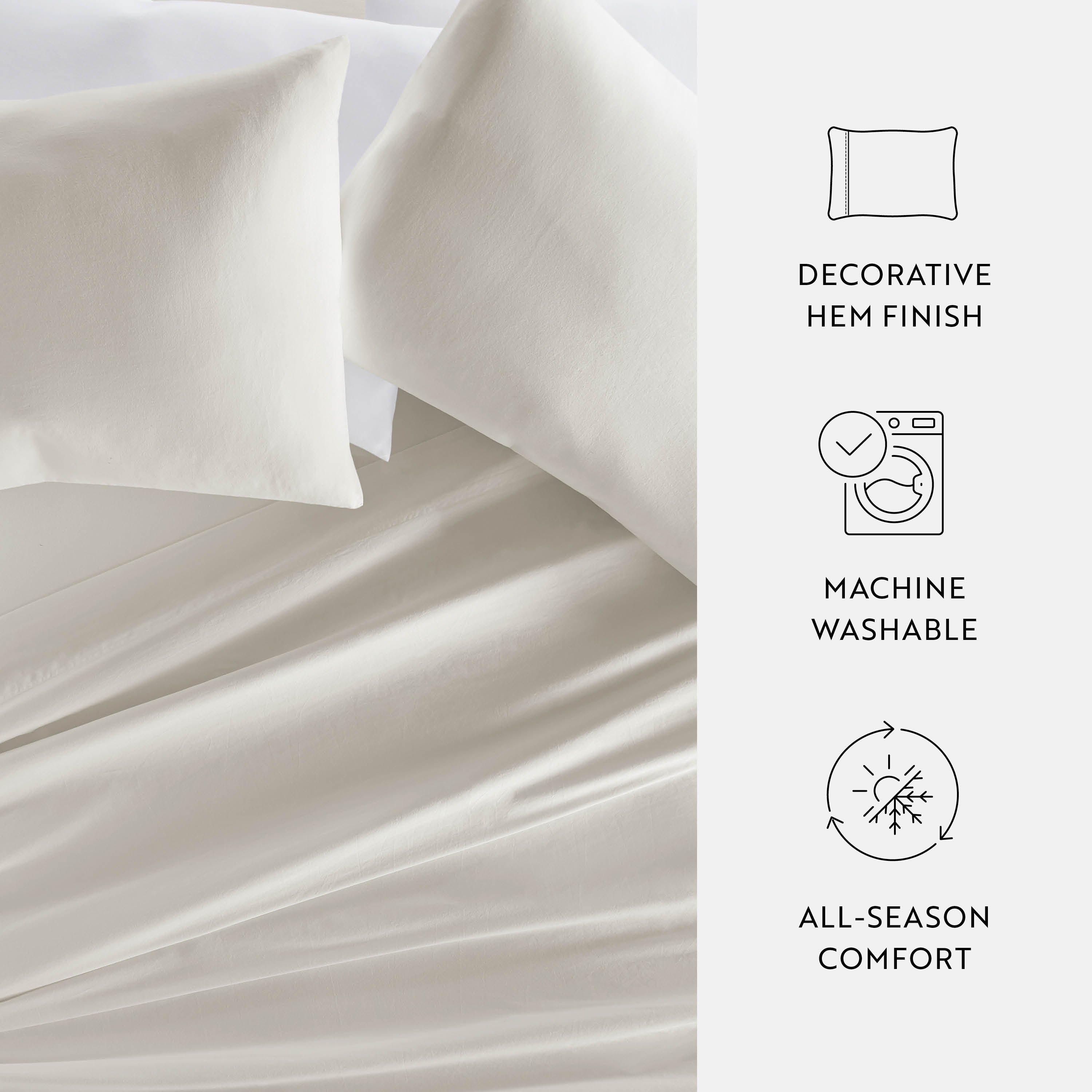 100% Cotton Long Staple Sateen Pillowcase Set