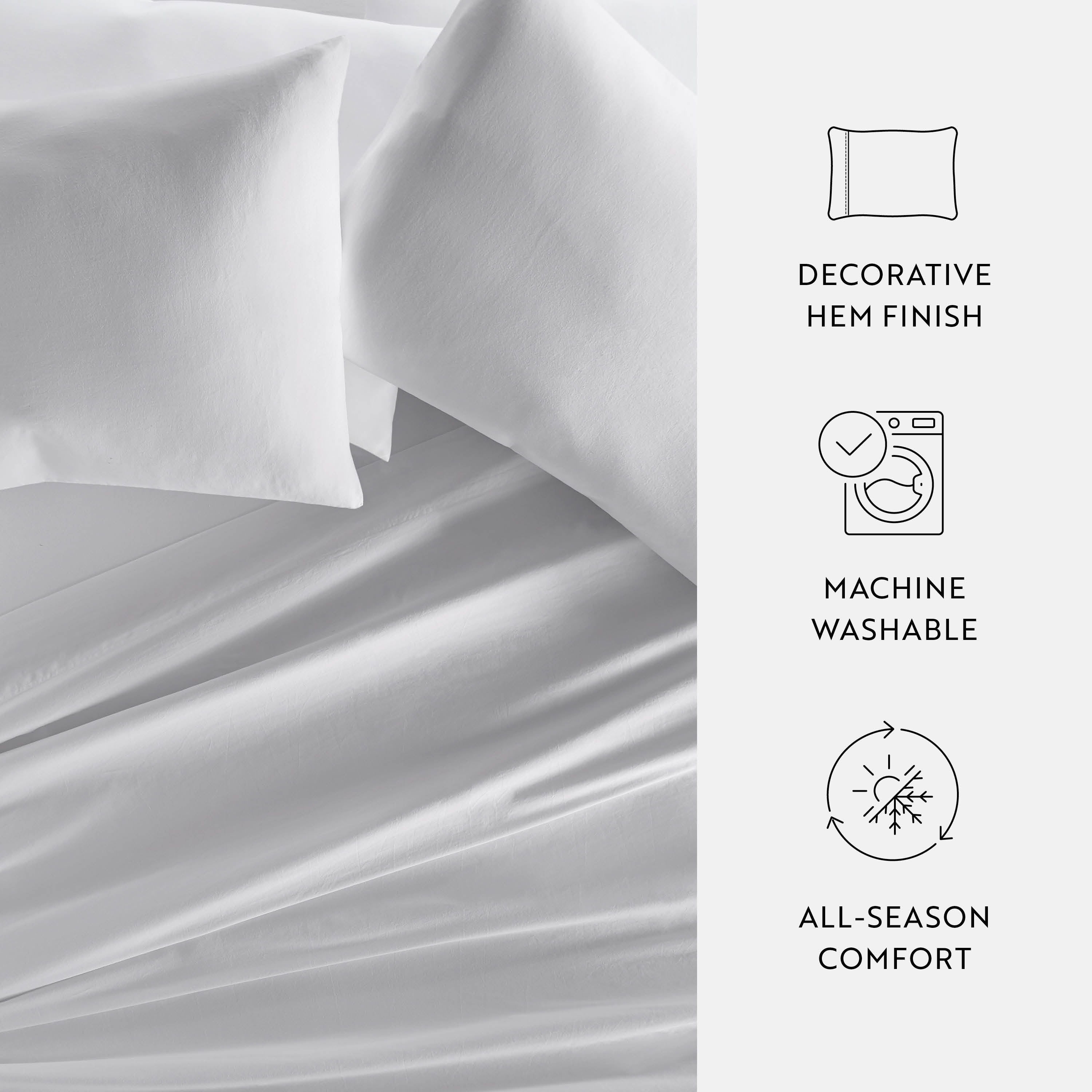 100% Cotton Long Staple Sateen Pillowcase Set