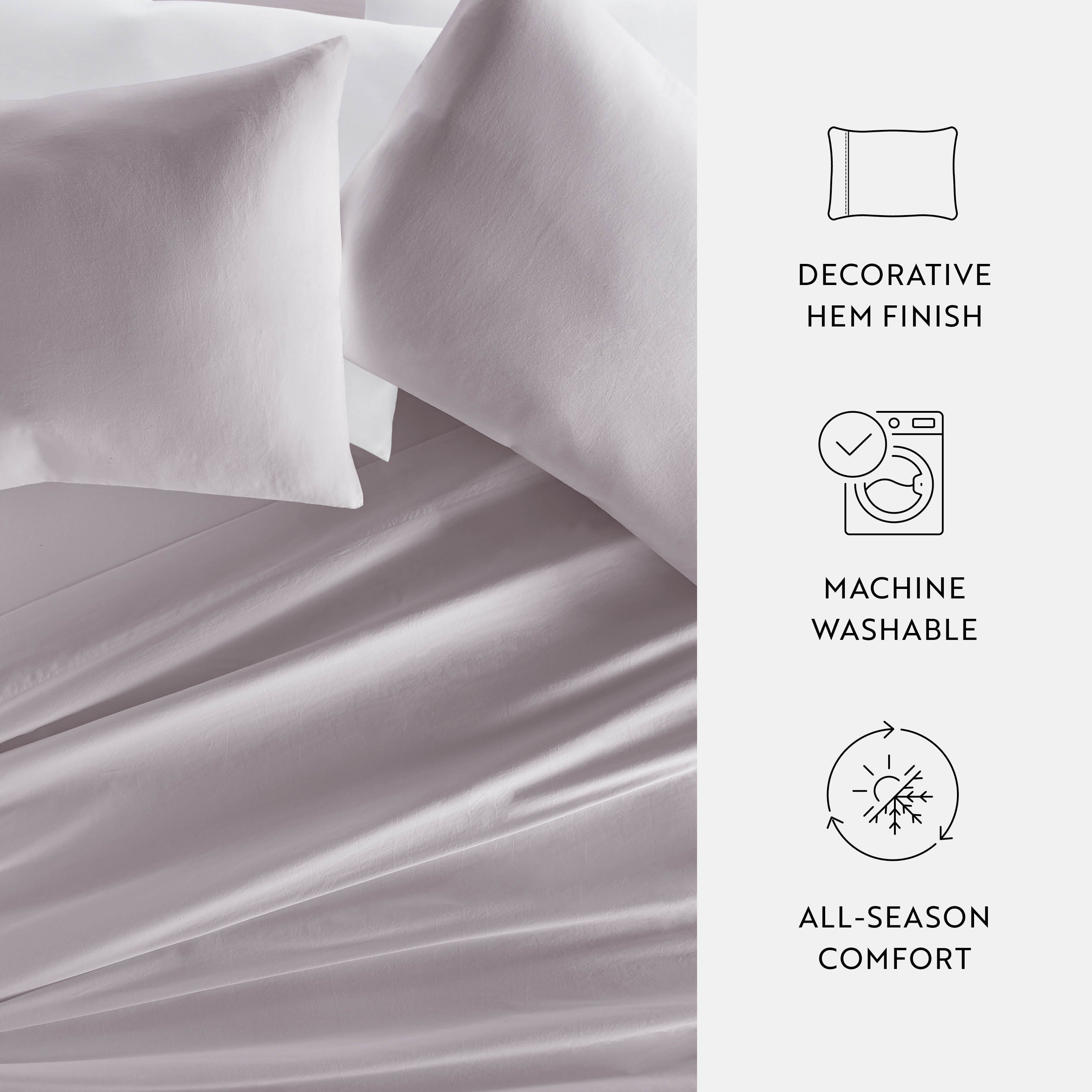 100% Cotton Long Staple Sateen Pillowcase Set