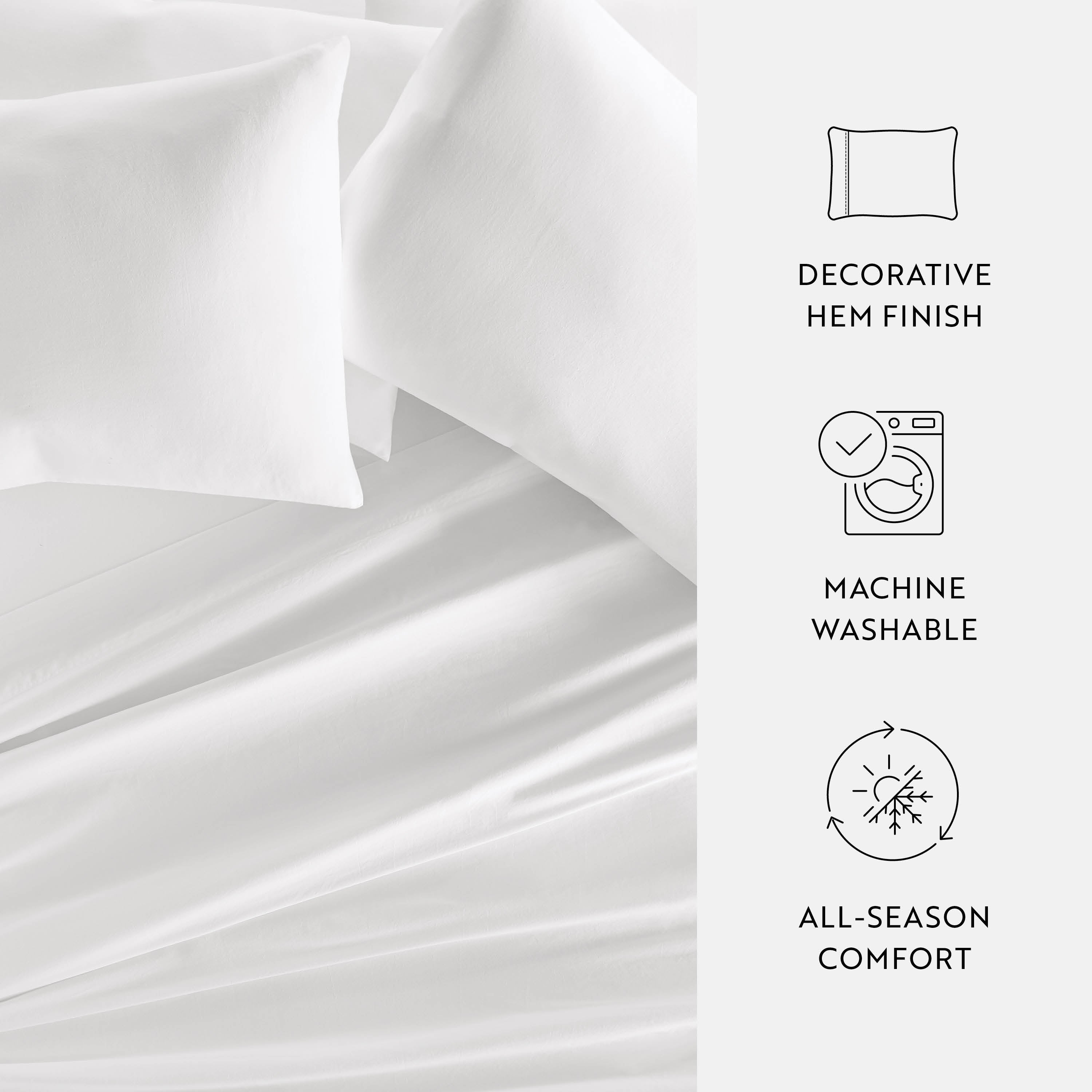 100% Cotton Long Staple Sateen Pillowcase Set