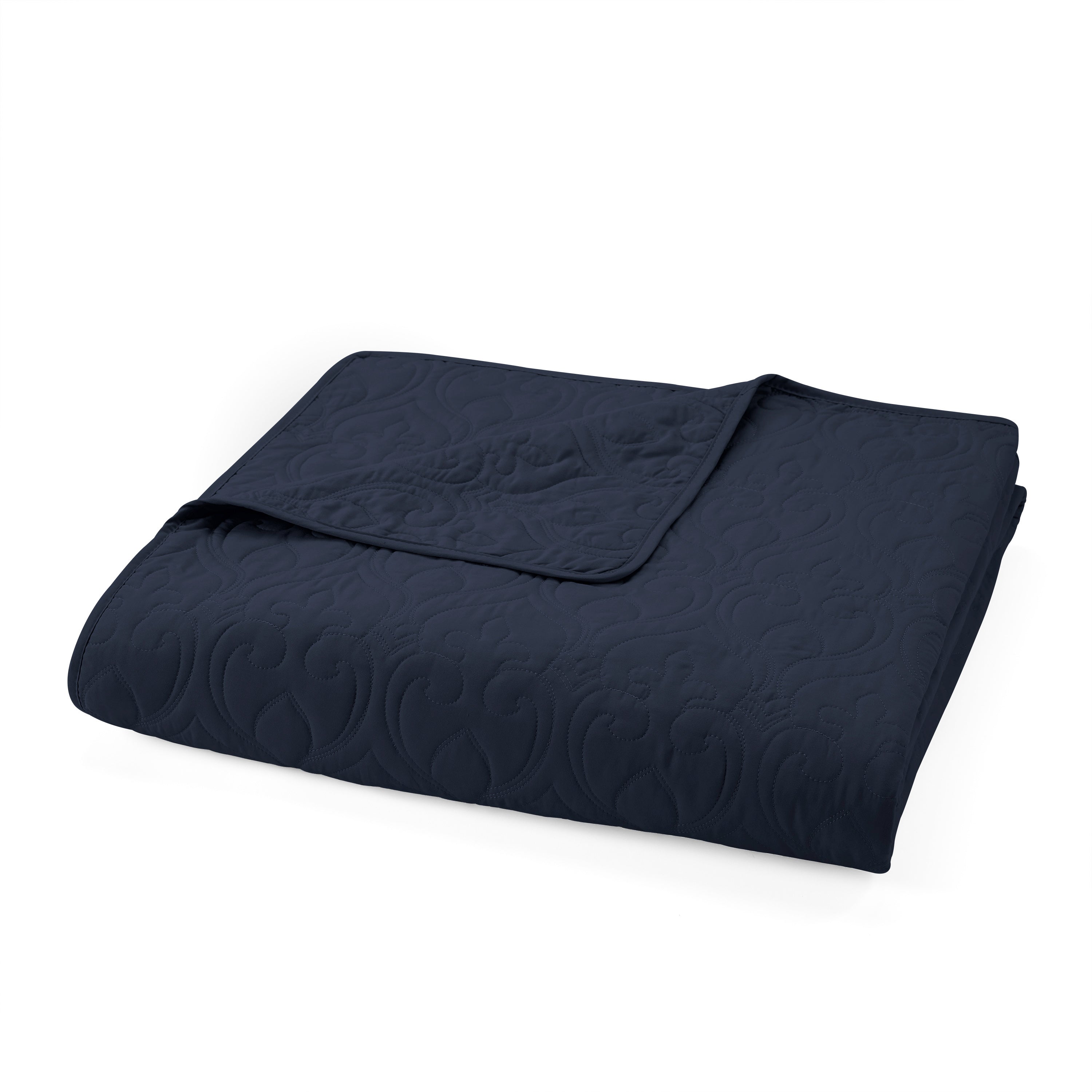 Lightweight Damask Quilted Coverlet Set