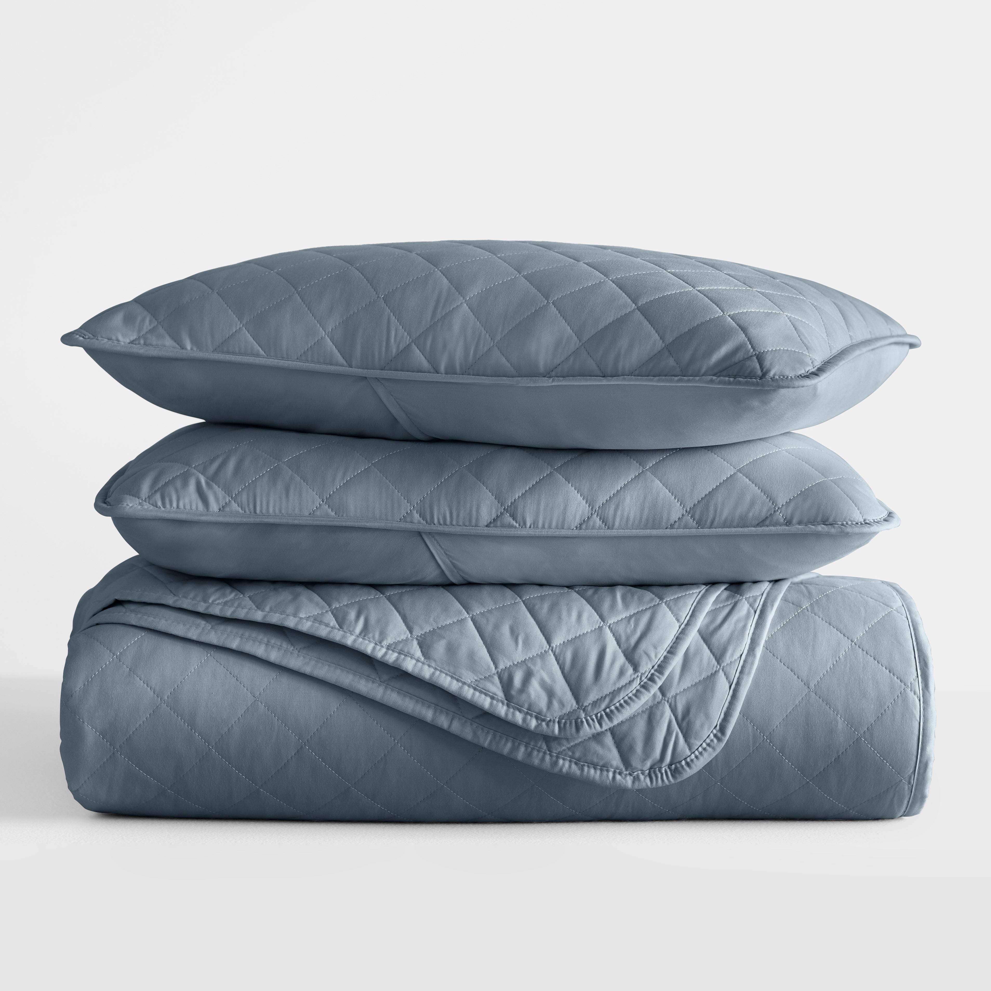 Lightweight Diamond Stitch Quilted Coverlet Set