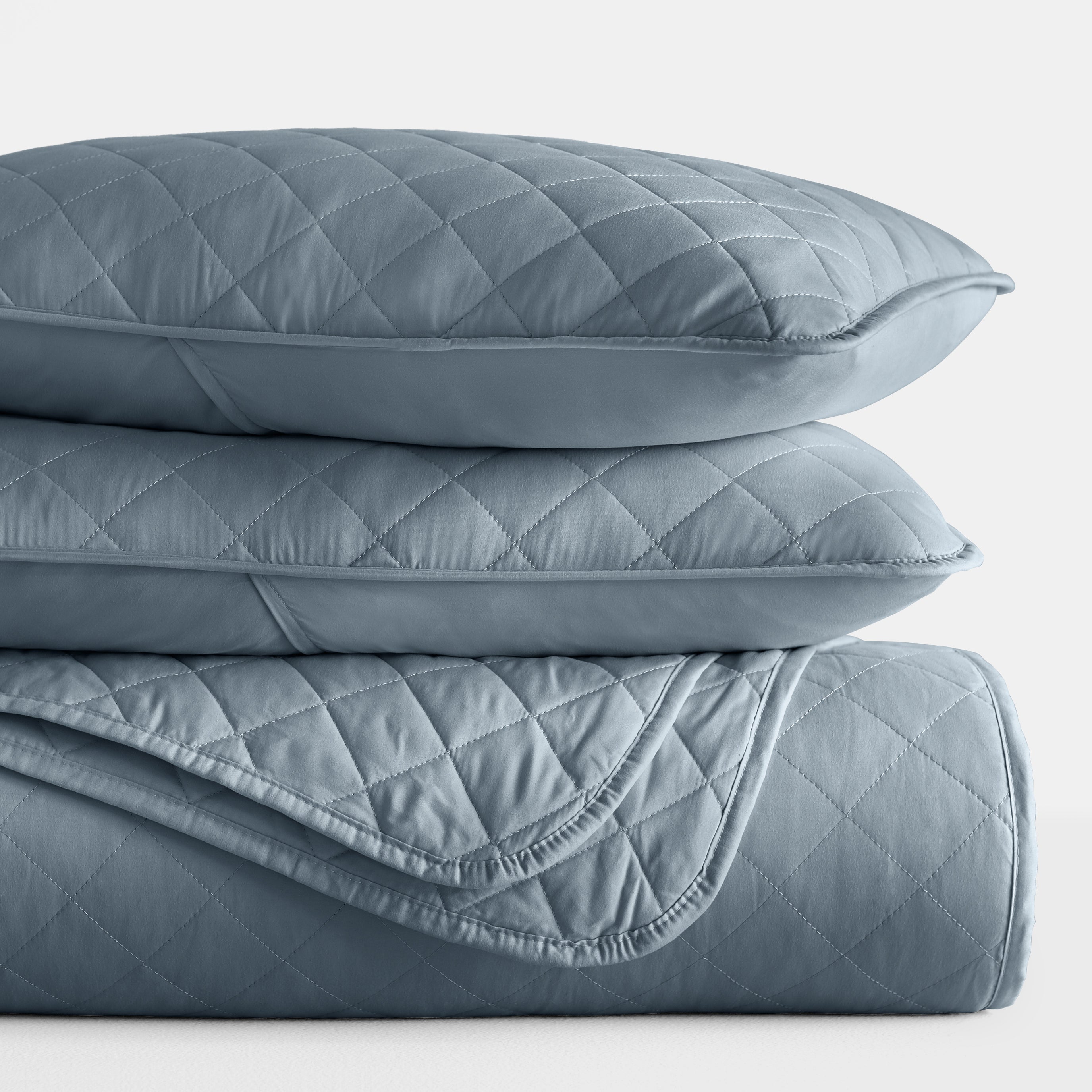 Lightweight Diamond Stitch Quilted Coverlet Set