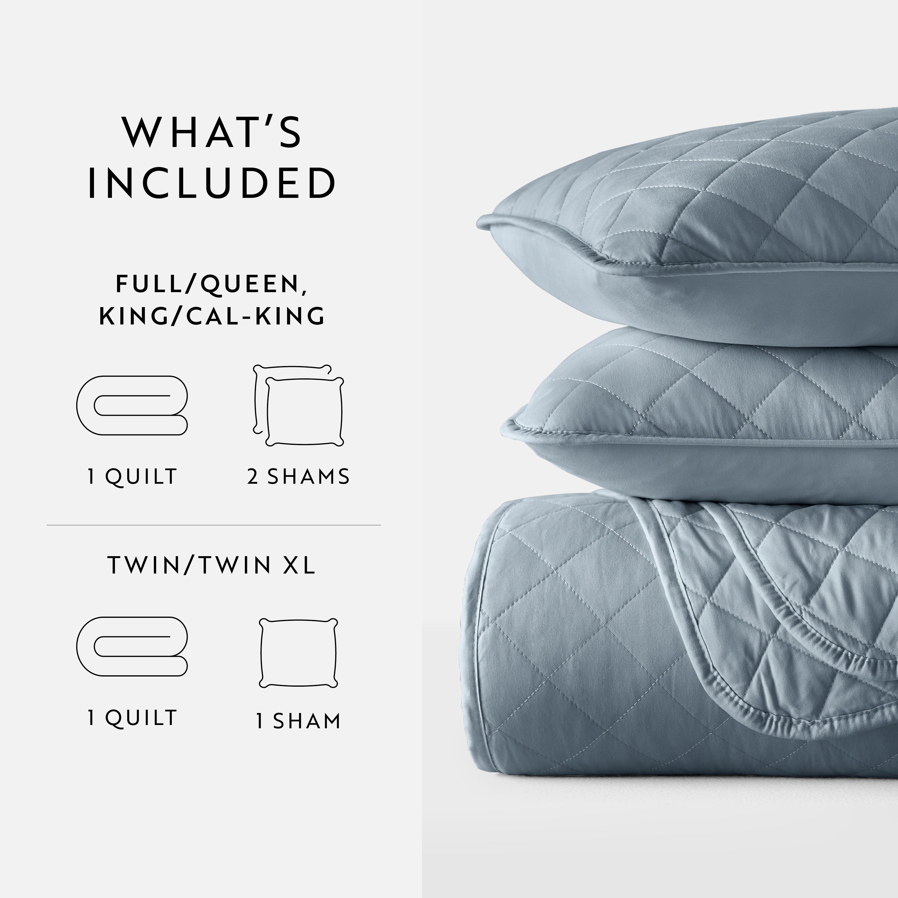 Lightweight Diamond Stitch Quilted Coverlet Set