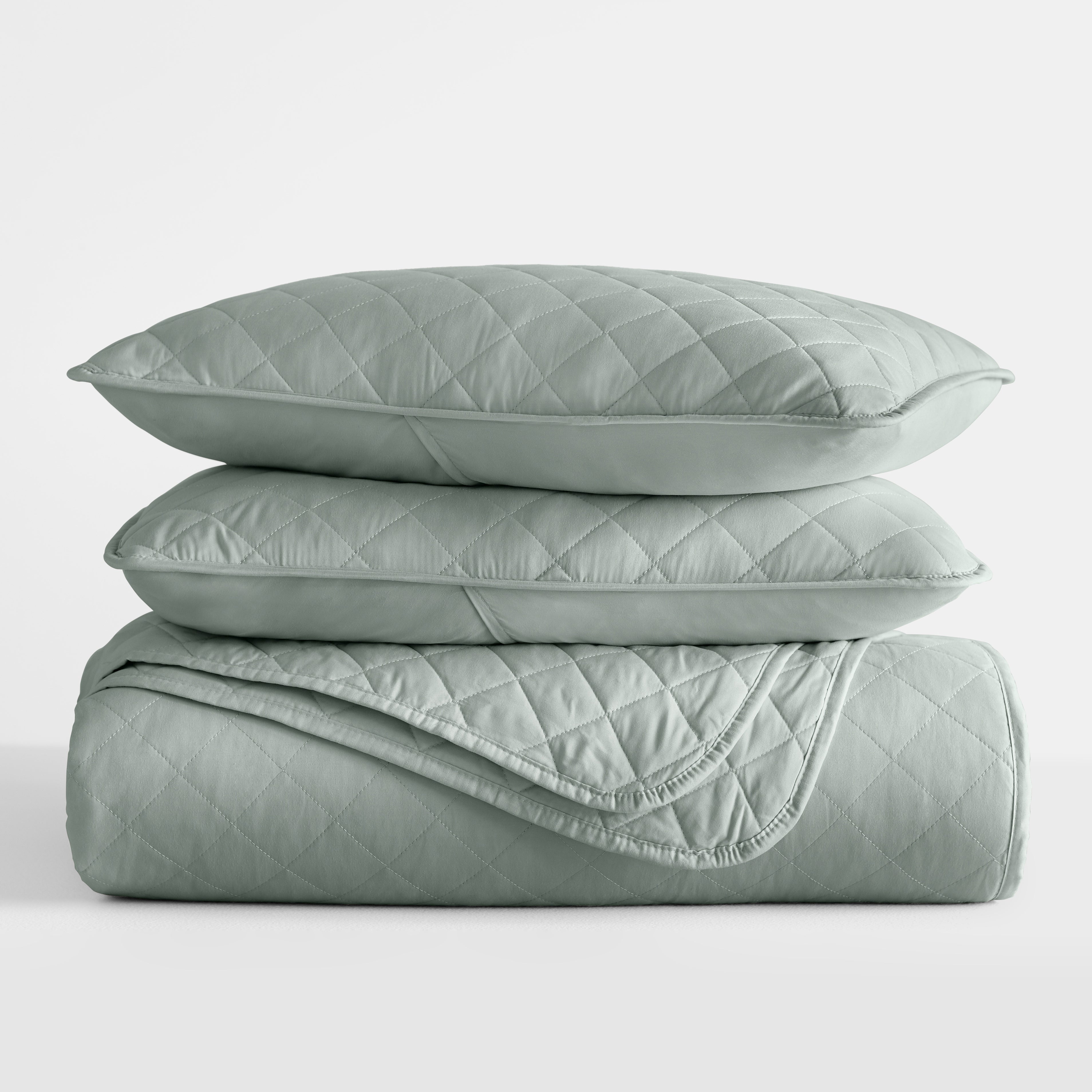 Lightweight Diamond Stitch Quilted Coverlet Set