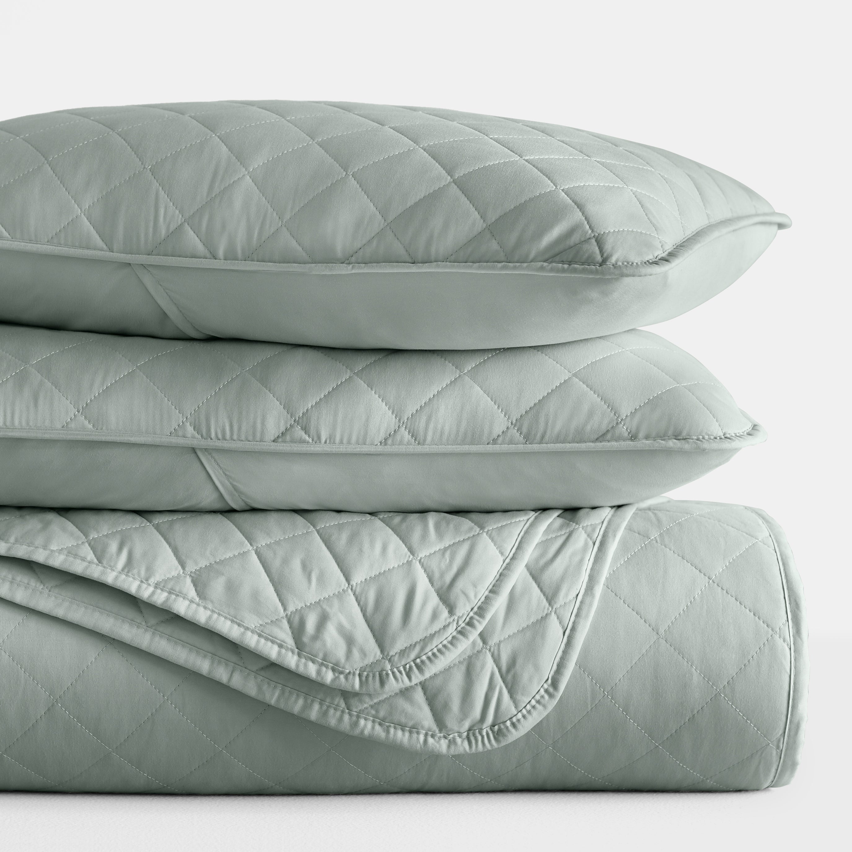 Lightweight Diamond Stitch Quilted Coverlet Set