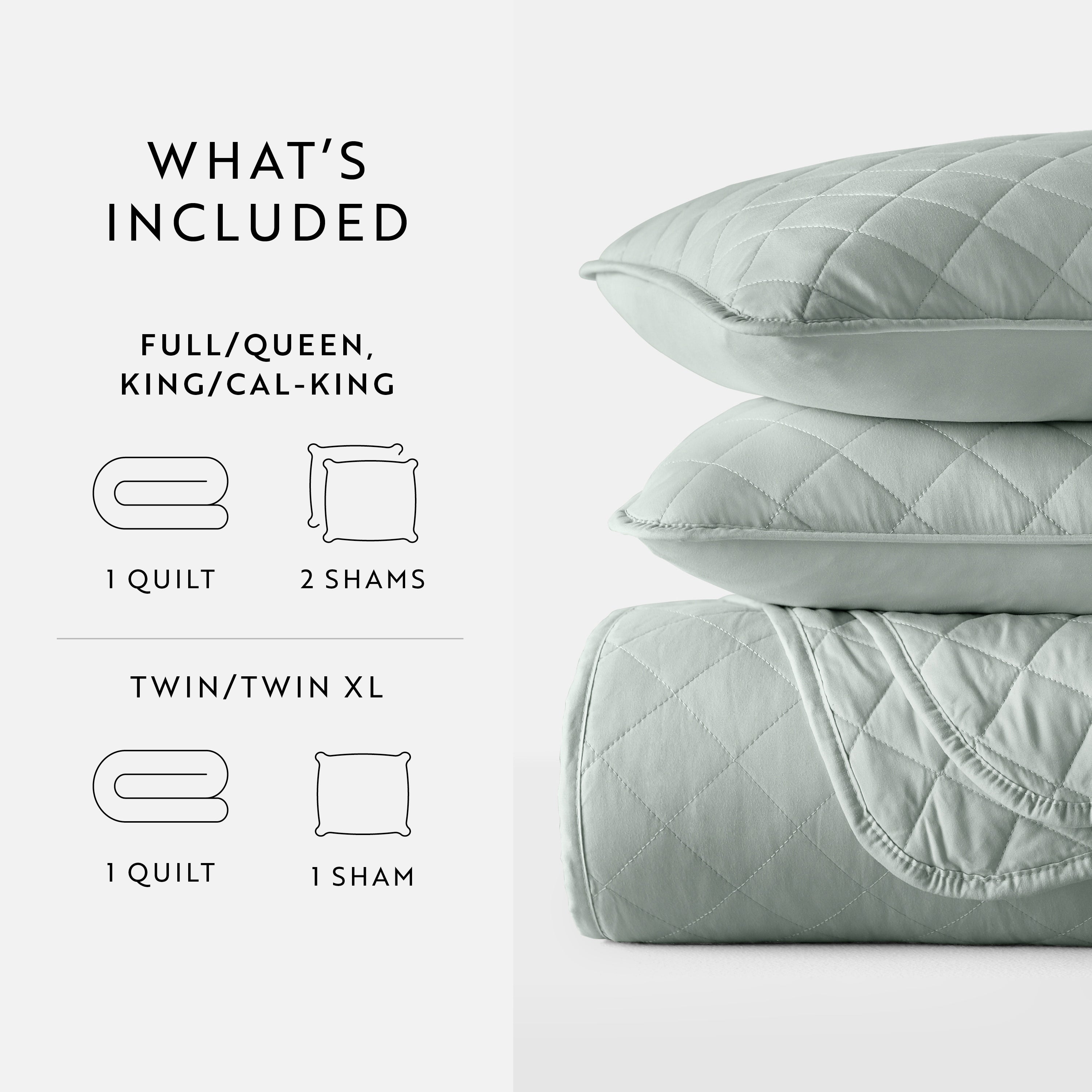 Lightweight Diamond Stitch Quilted Coverlet Set