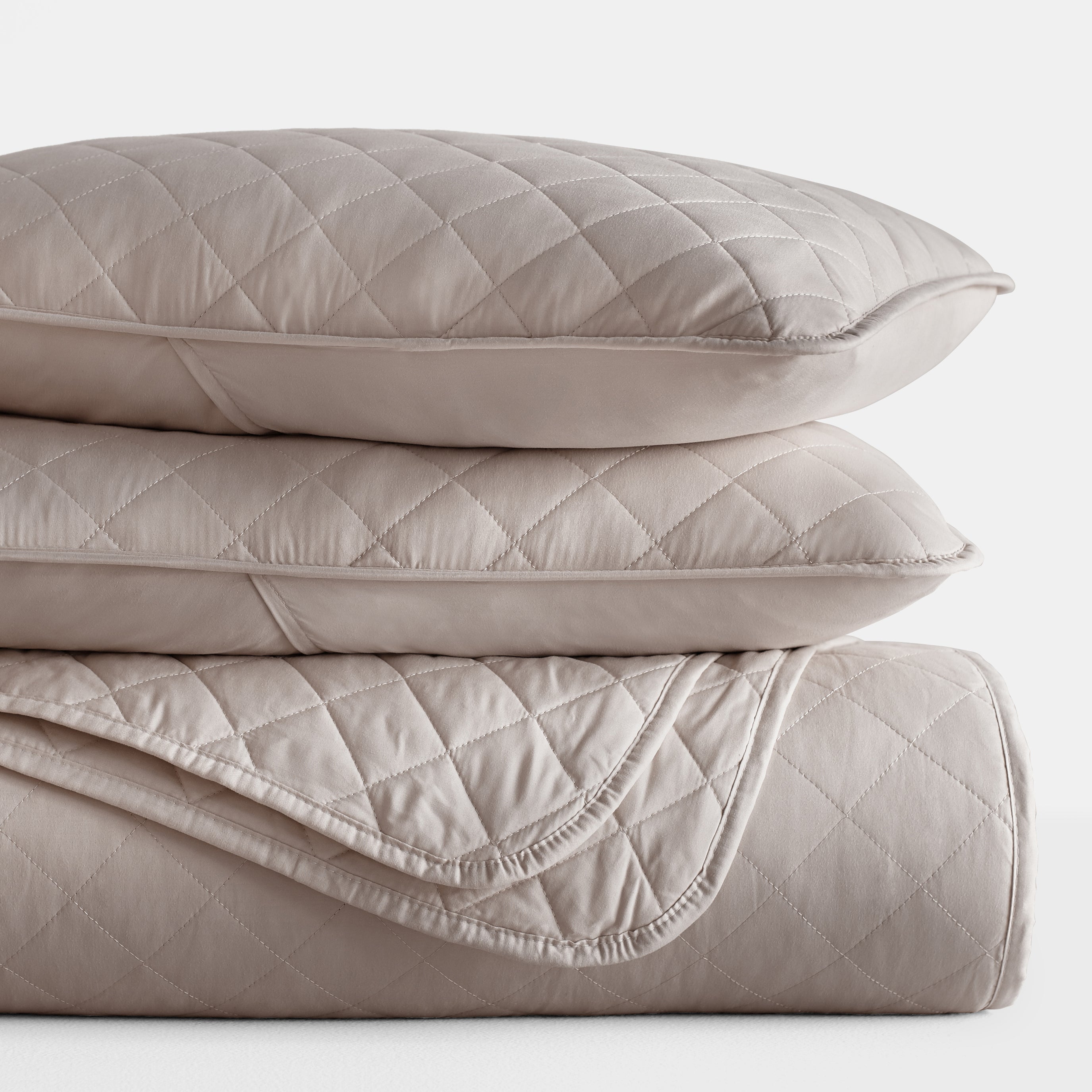 Lightweight Diamond Stitch Quilted Coverlet Set