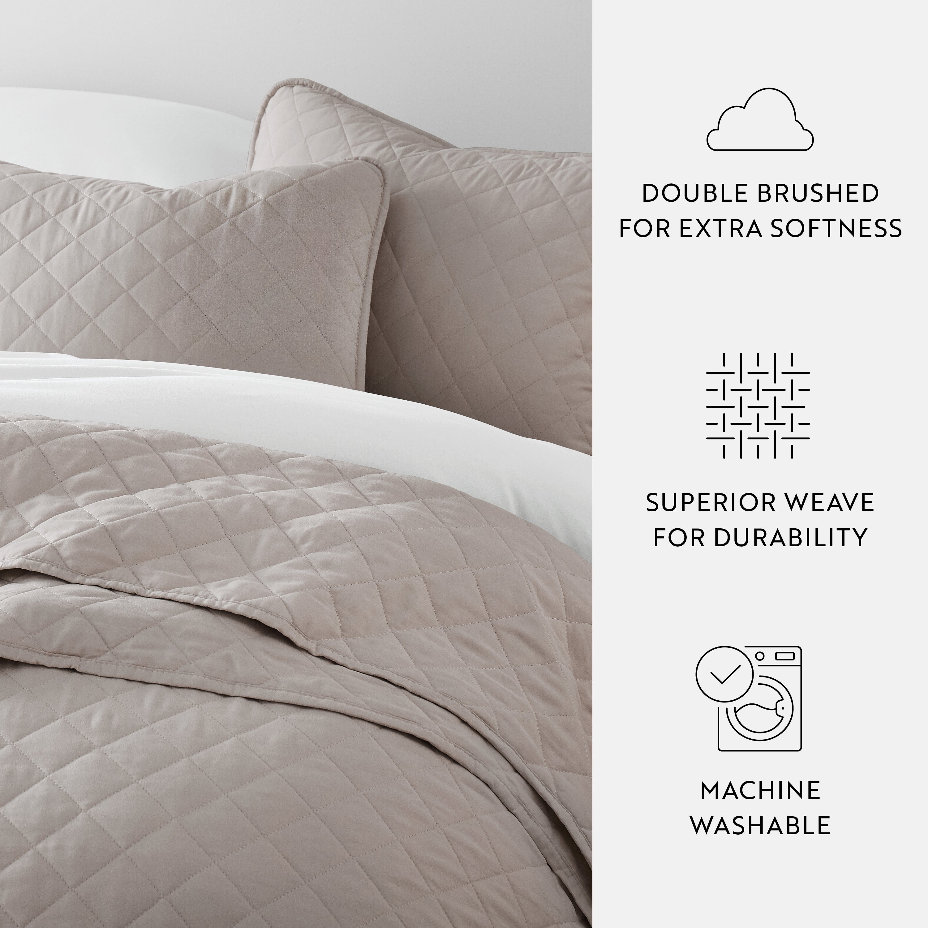 Lightweight Diamond Stitch Quilted Coverlet Set