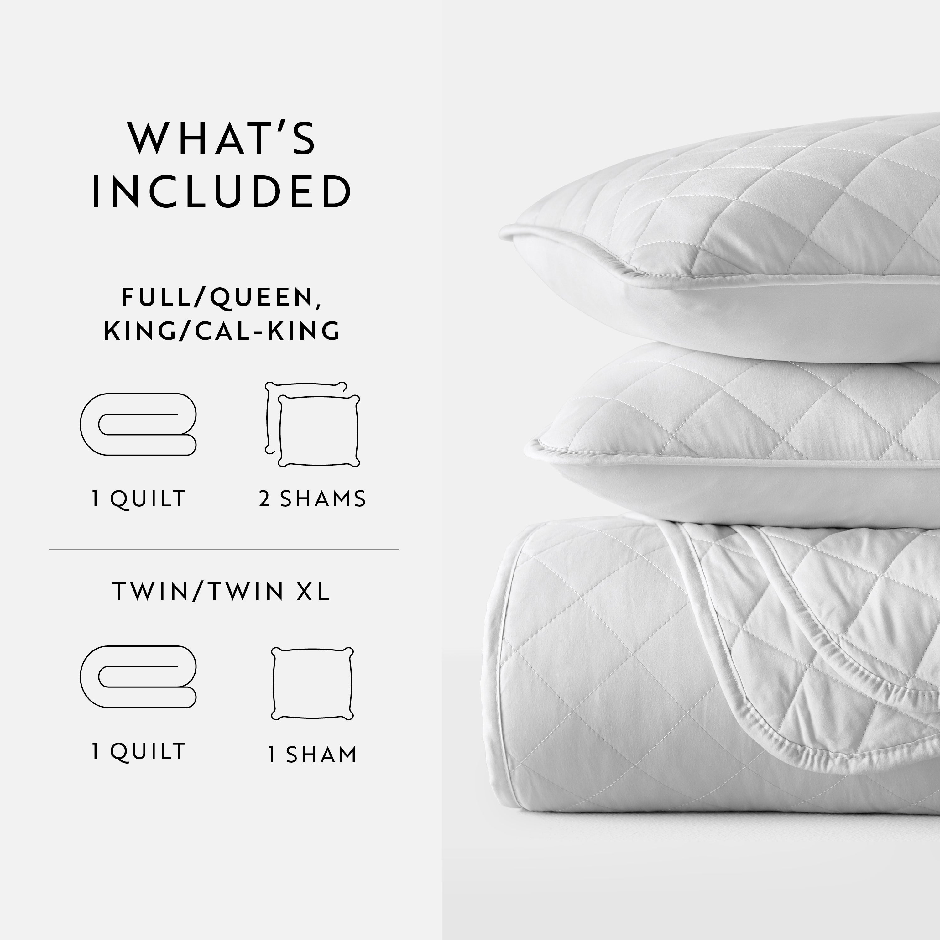 Lightweight Diamond Stitch Quilted Coverlet Set