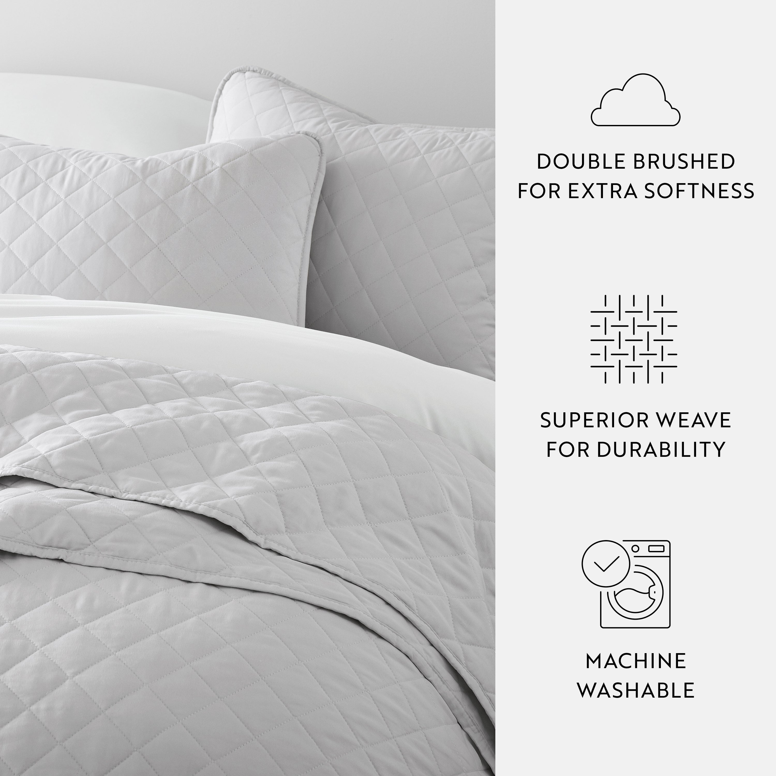 Lightweight Diamond Stitch Quilted Coverlet Set