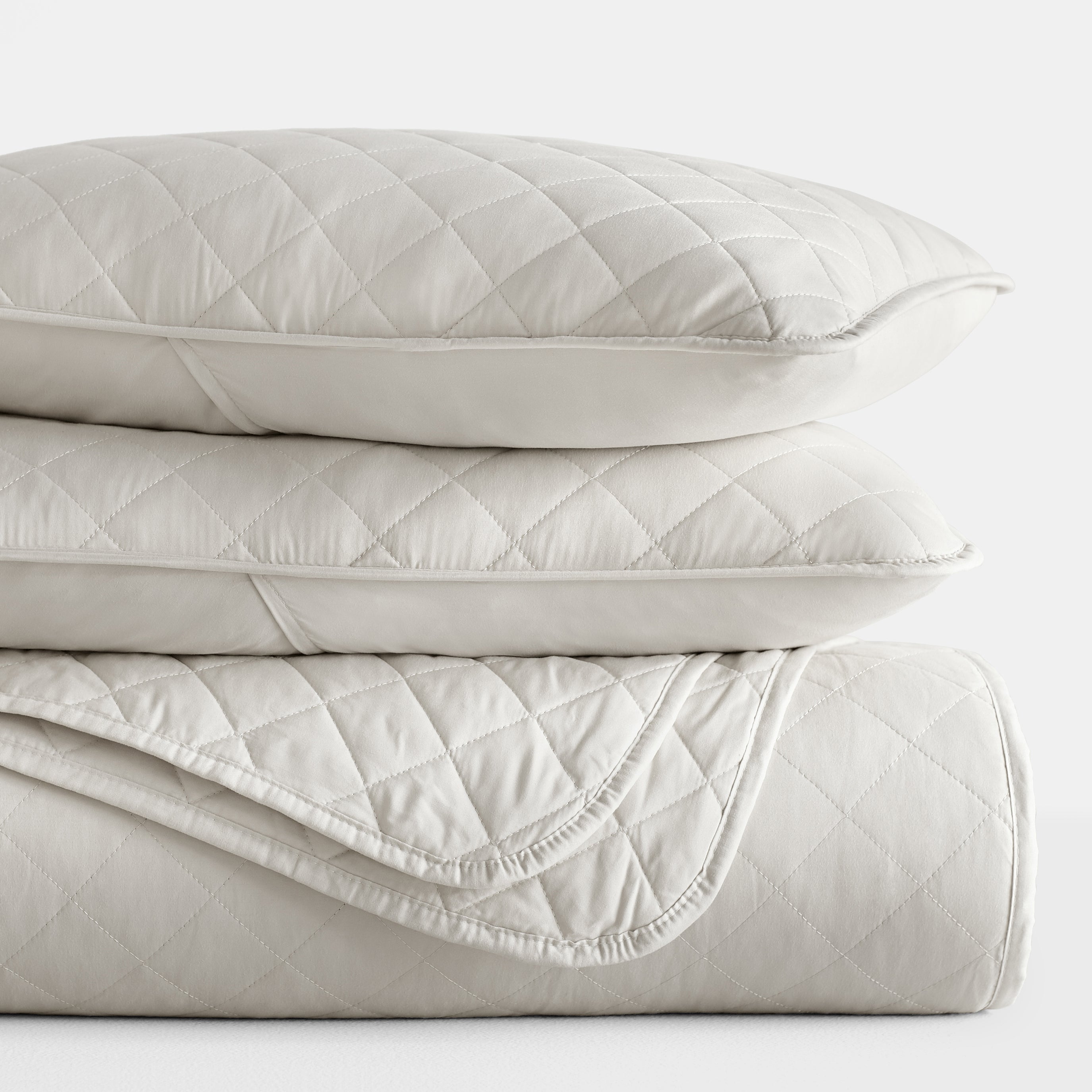 Lightweight Diamond Stitch Quilted Coverlet Set
