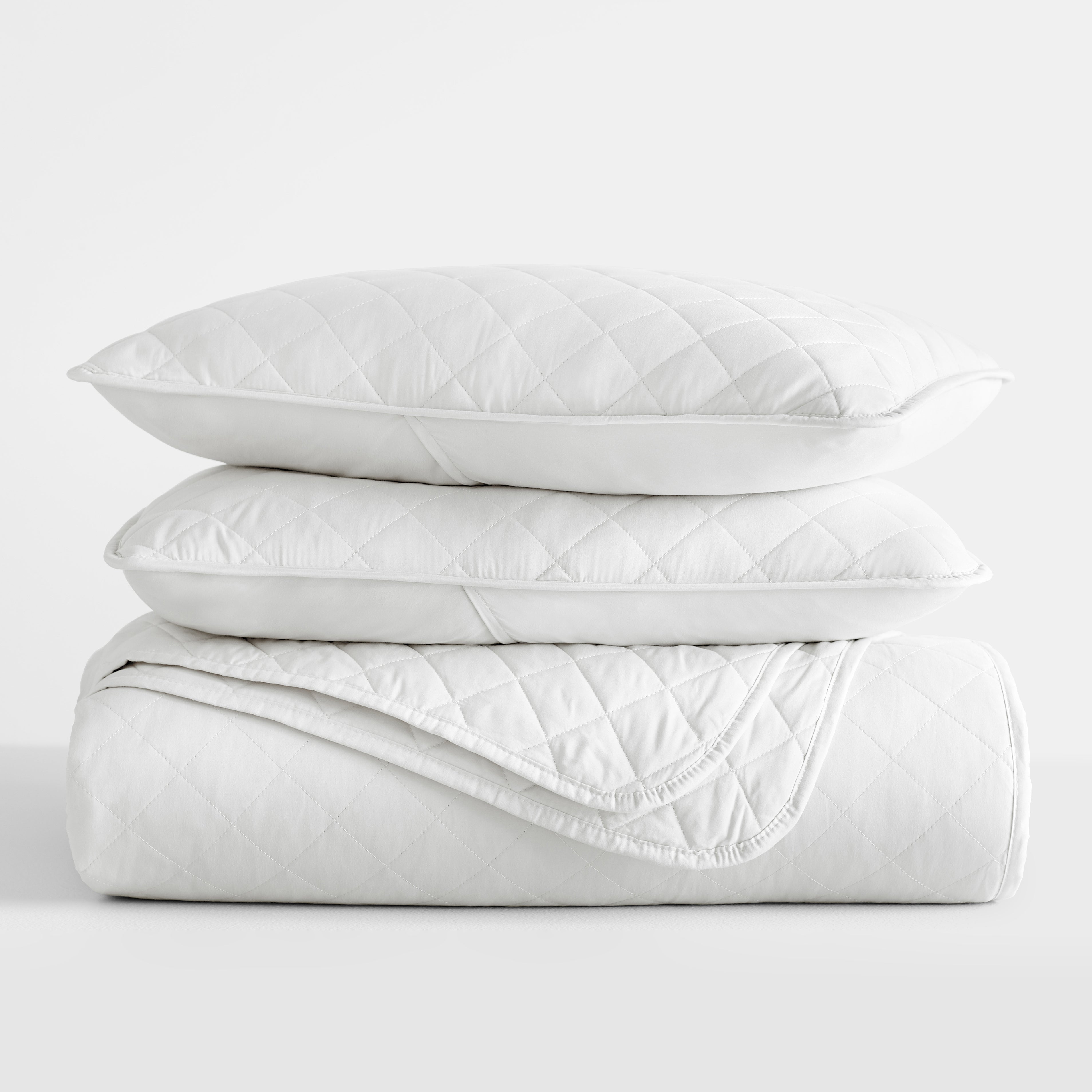 Lightweight Diamond Stitch Quilted Coverlet Set